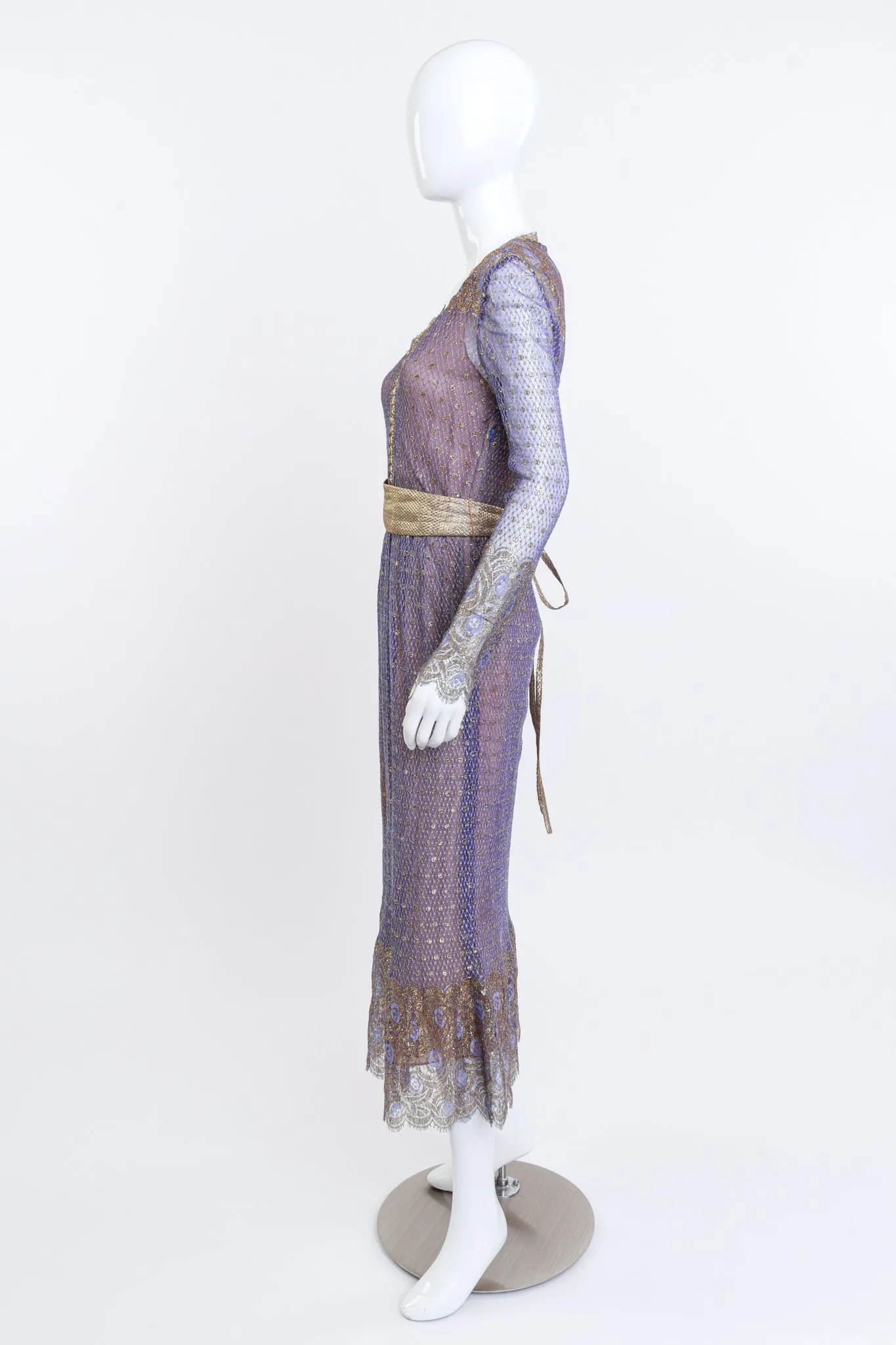 Lamé Lace Maxi Dress