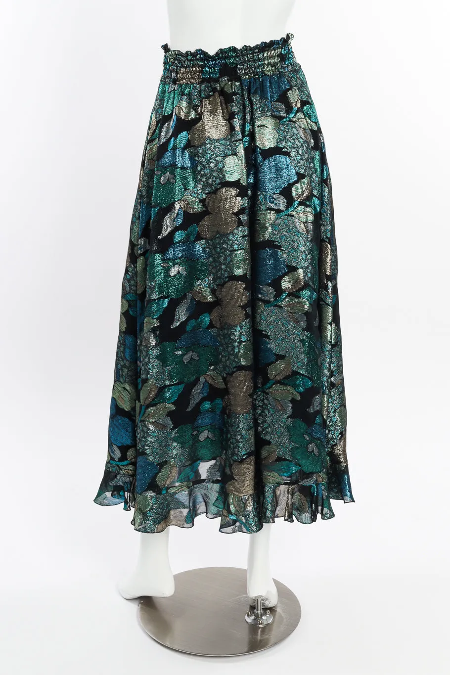 Lamé Ruffle Blouse & Skirt Set