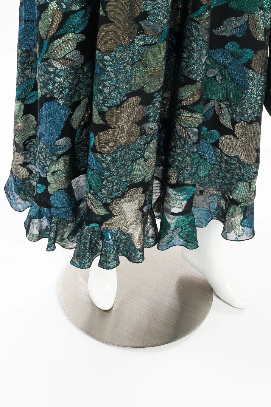 Lamé Ruffle Blouse & Skirt Set