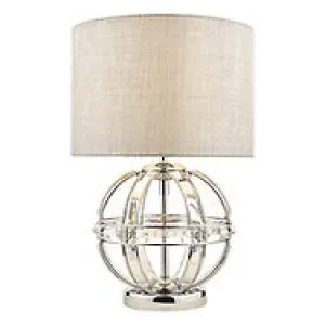 Laura Ashley LA3742828-Q Aiden Glass & Polished Chrome Globe Table Lamp with Shade