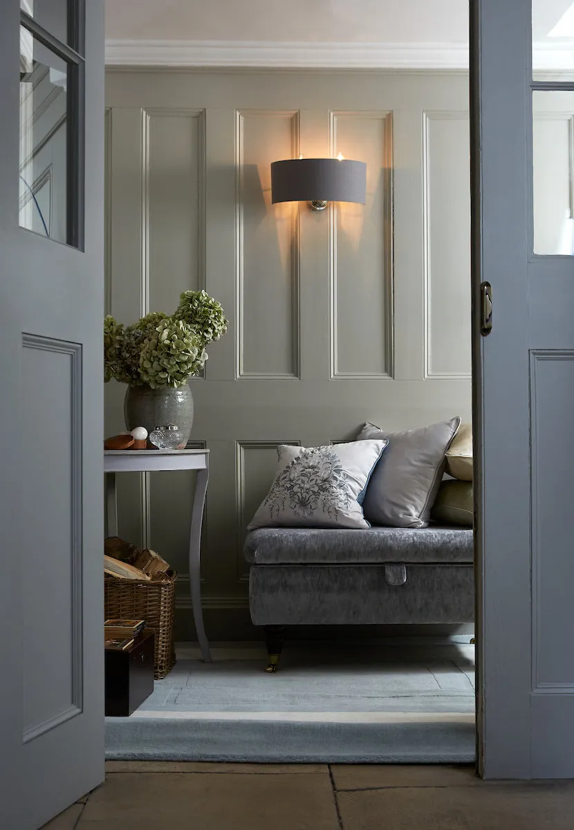 Laura Ashley Sorrento Polished Nickel LA3727711-Q  2 Light Wall Light with Charcoal Shade