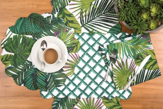 Layla Quilted Round Reversible Cotton Placemat