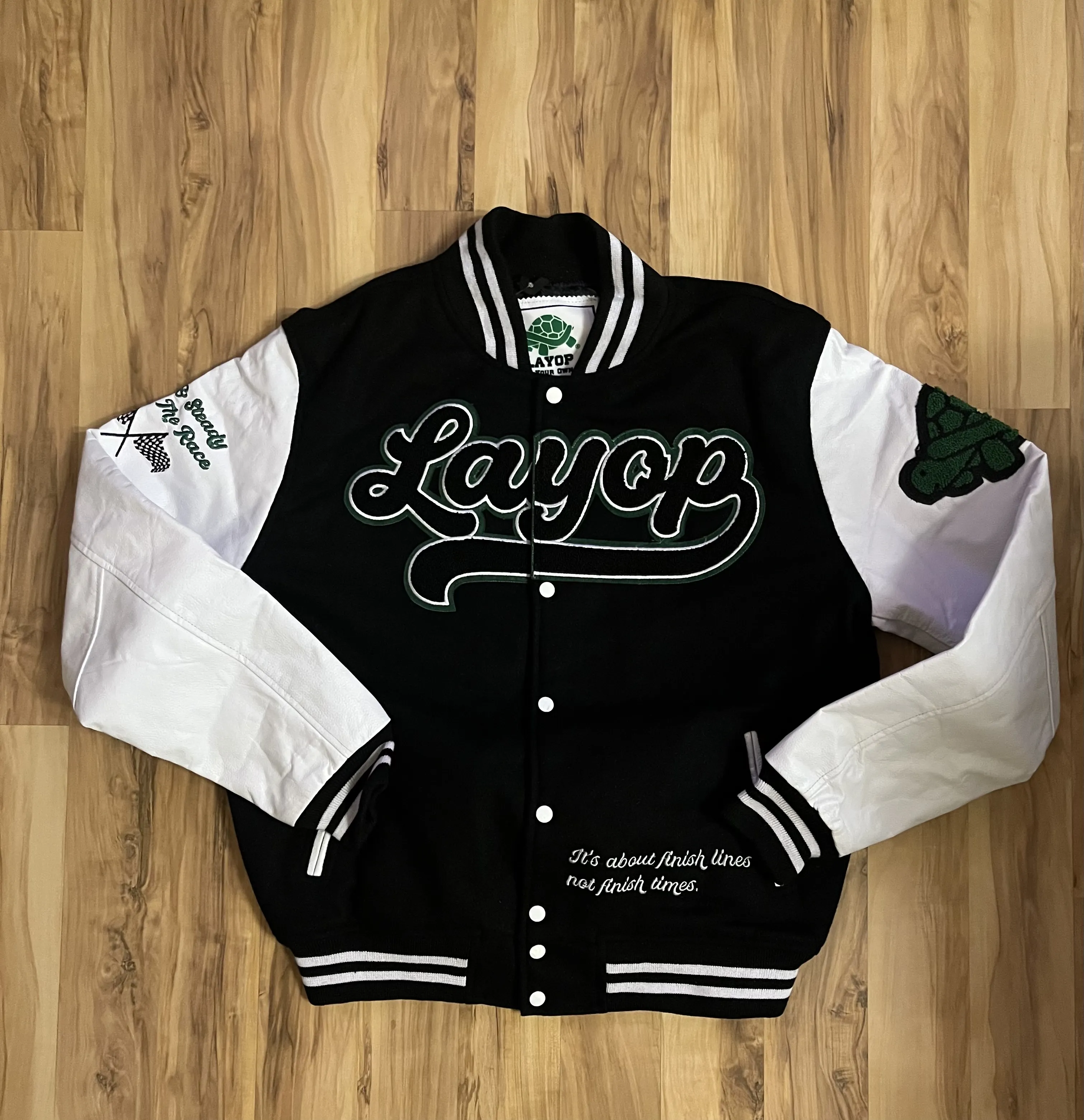 Layop Script Varsity Jacket [Wool & Leather]-XL
