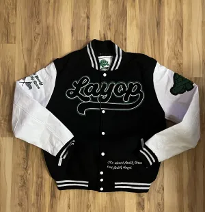 Layop Script Varsity Jacket [Wool & Leather]-XL