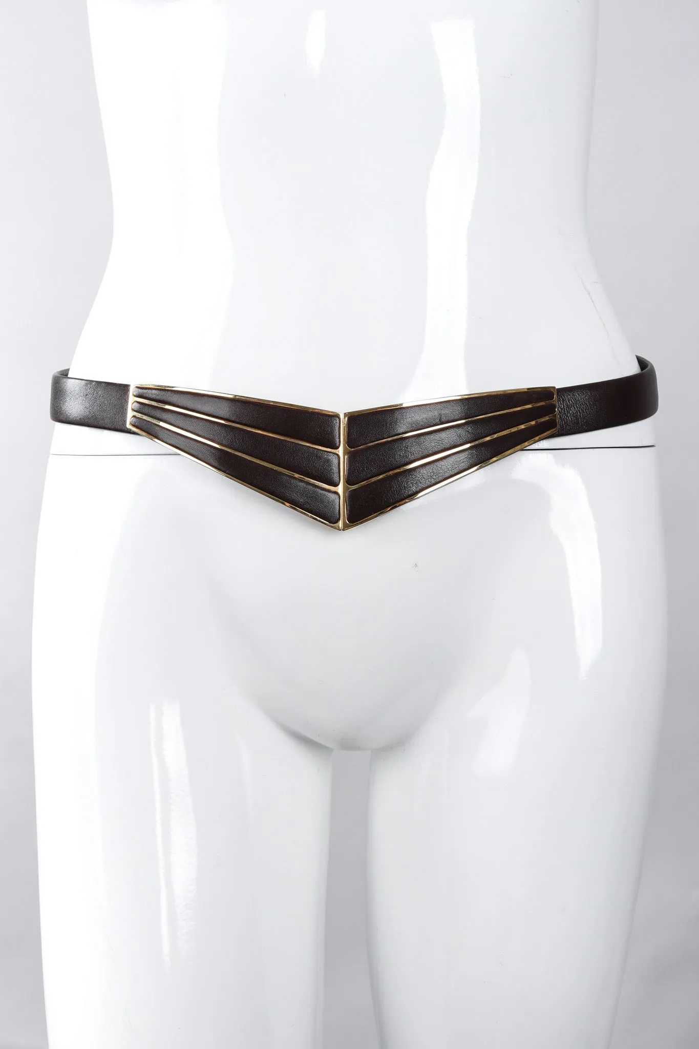 Leather V Shape Buckle Belt