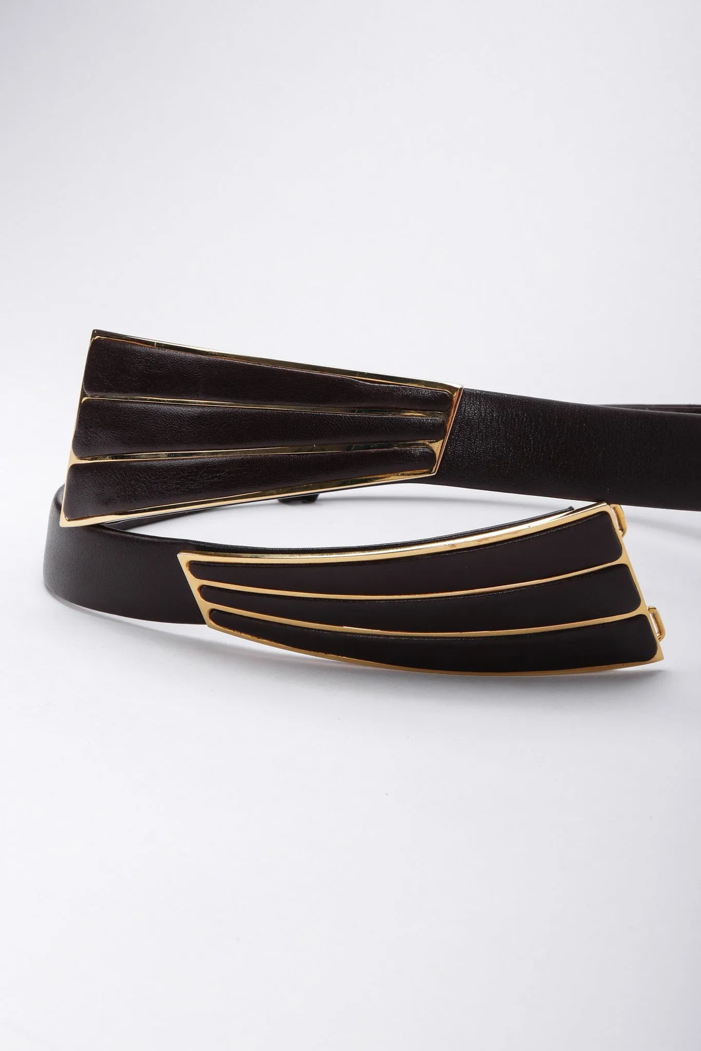 Leather V Shape Buckle Belt