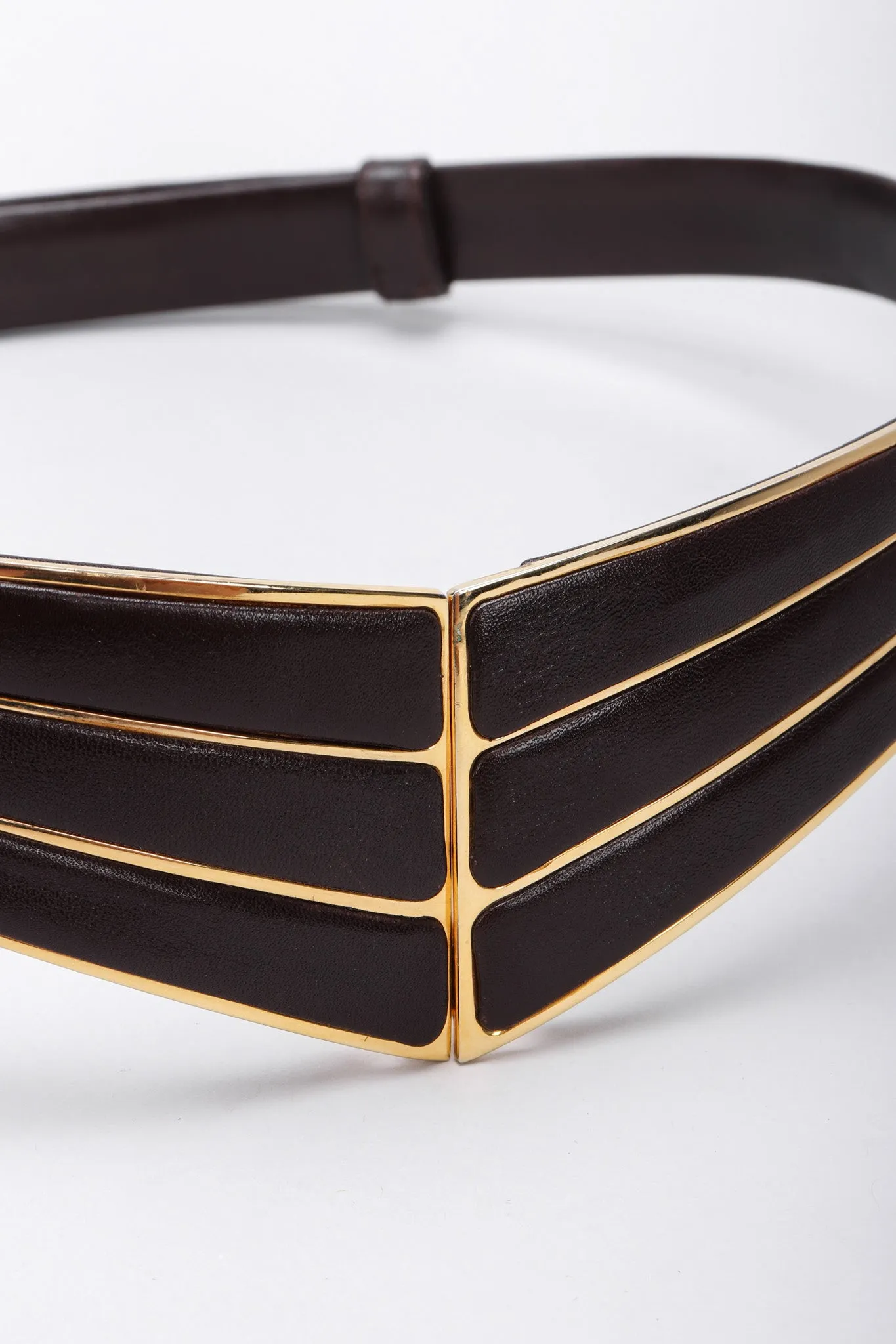 Leather V Shape Buckle Belt