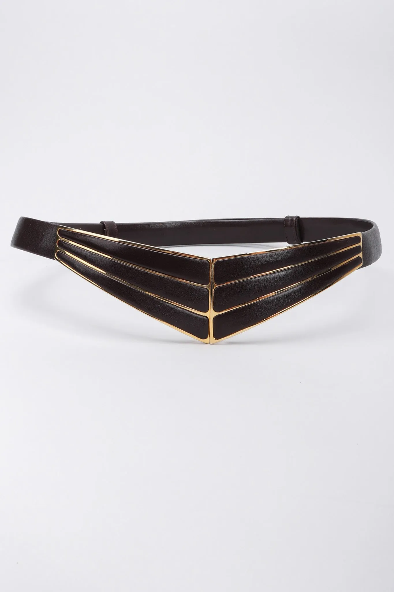 Leather V Shape Buckle Belt