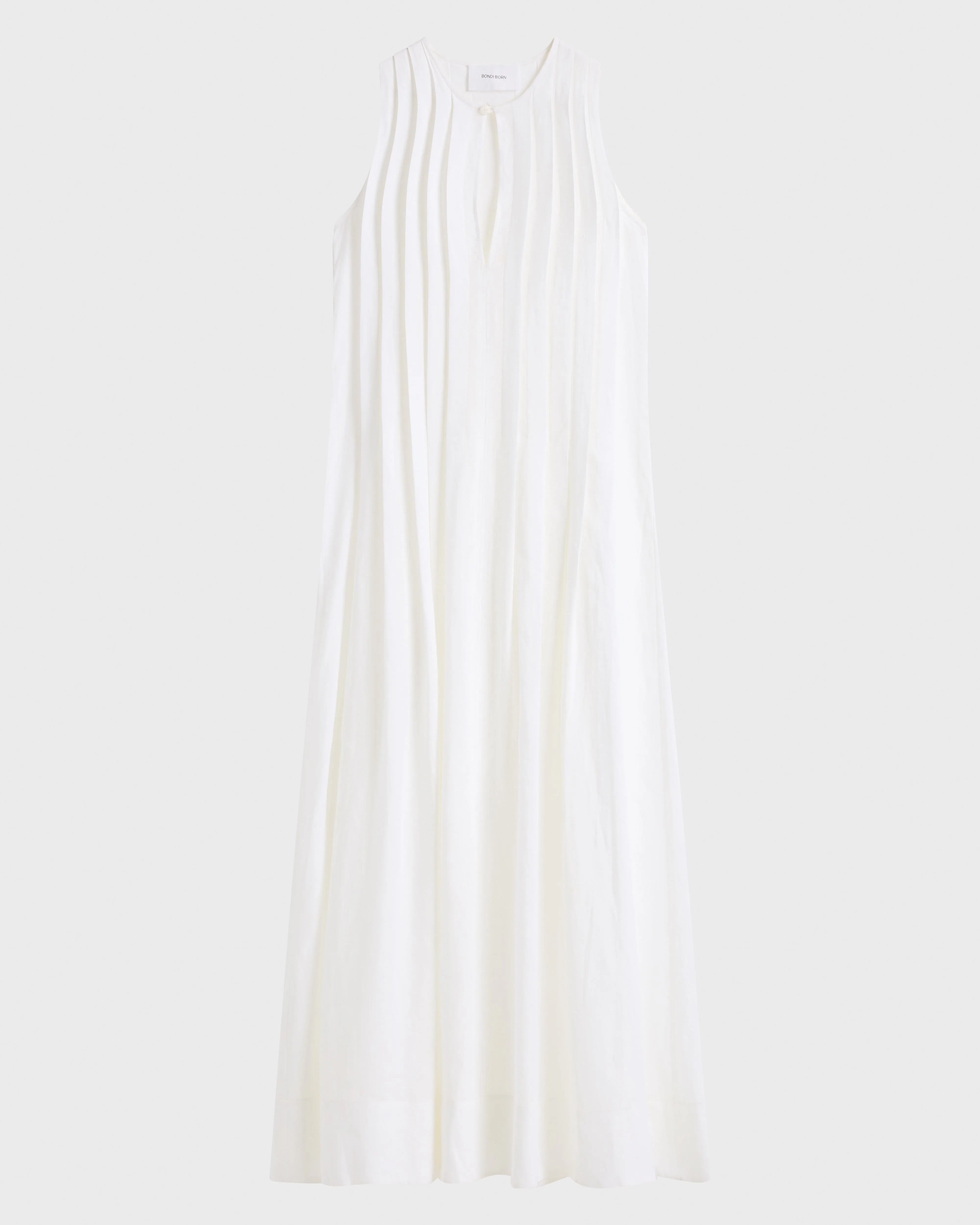 Leiden Pleat Front Maxi Dress - White