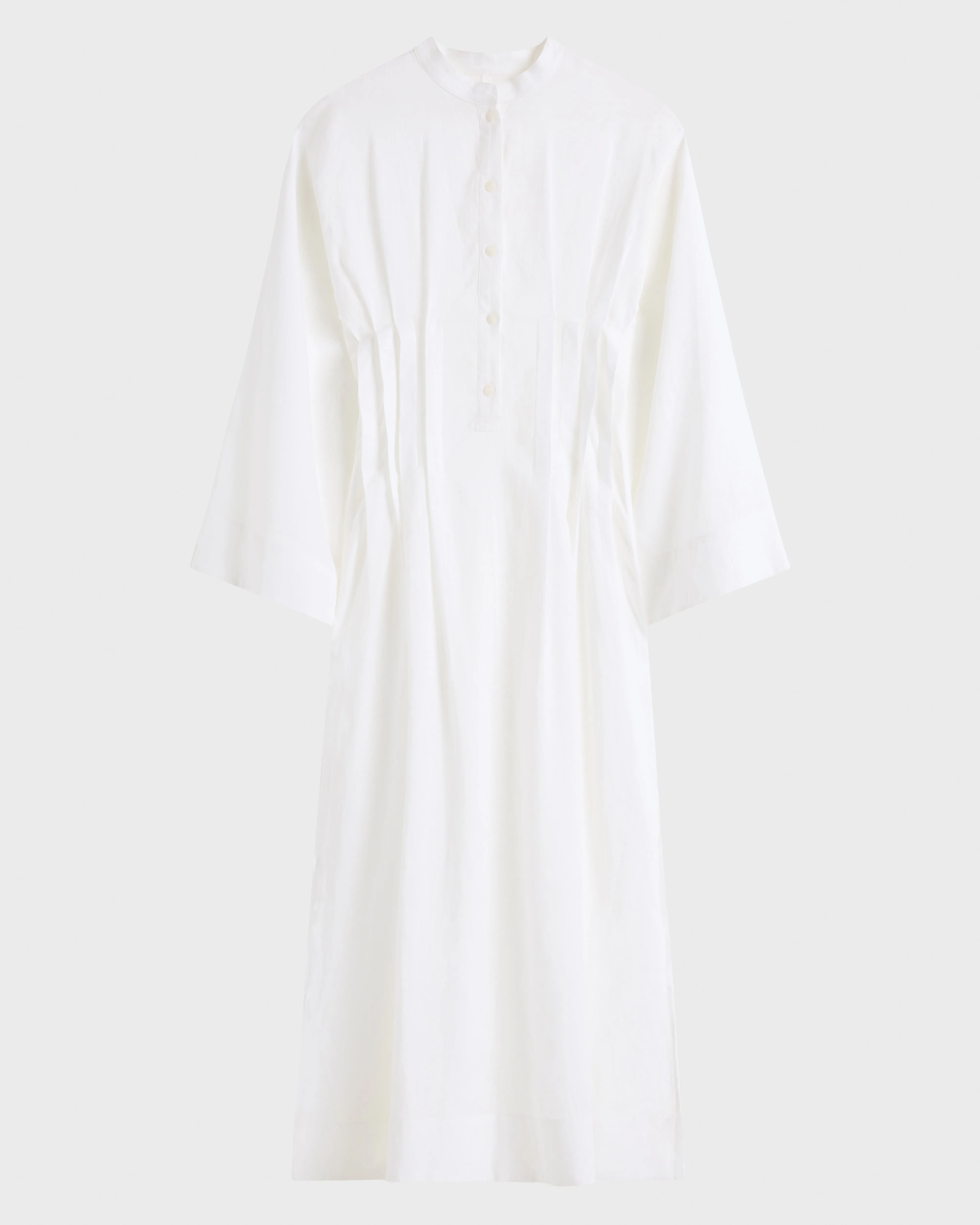 Leiden Pleated Caftan Dress - White