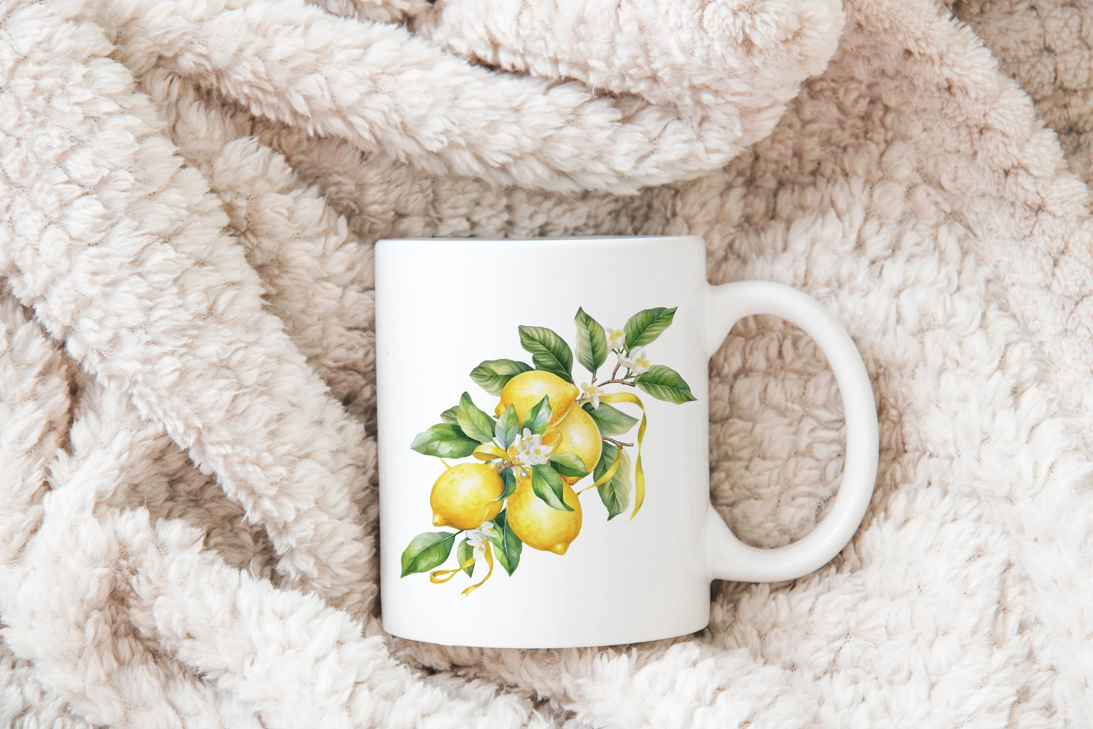 Lemon Lovers ceramic coffee mug | cheerful yellow lemon mug | 11 oz ceramic coffee mug | Preppy Coastal collection