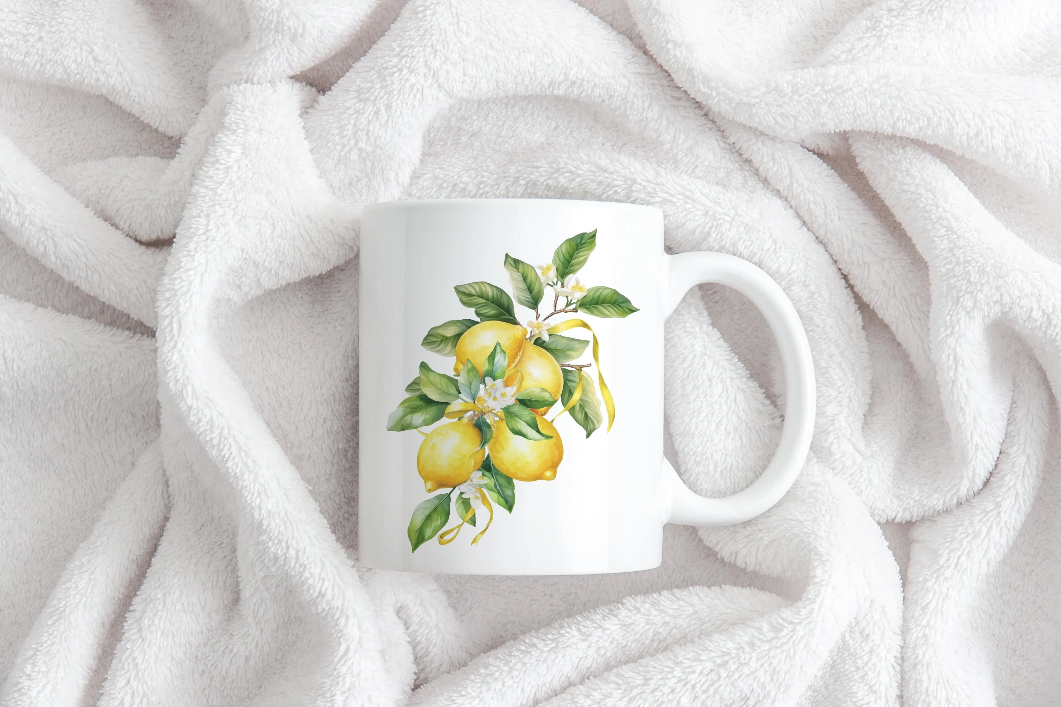Lemon Lovers ceramic coffee mug | cheerful yellow lemon mug | 11 oz ceramic coffee mug | Preppy Coastal collection