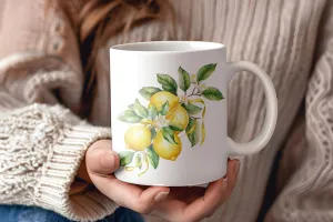 Lemon Lovers ceramic coffee mug | cheerful yellow lemon mug | 11 oz ceramic coffee mug | Preppy Coastal collection