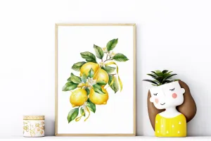 Lemon Wall Art - Joyful watercolor lemon illustration bringing zest to any room, great decor choice for a cheerful gift! | Preppy Coastal Collection