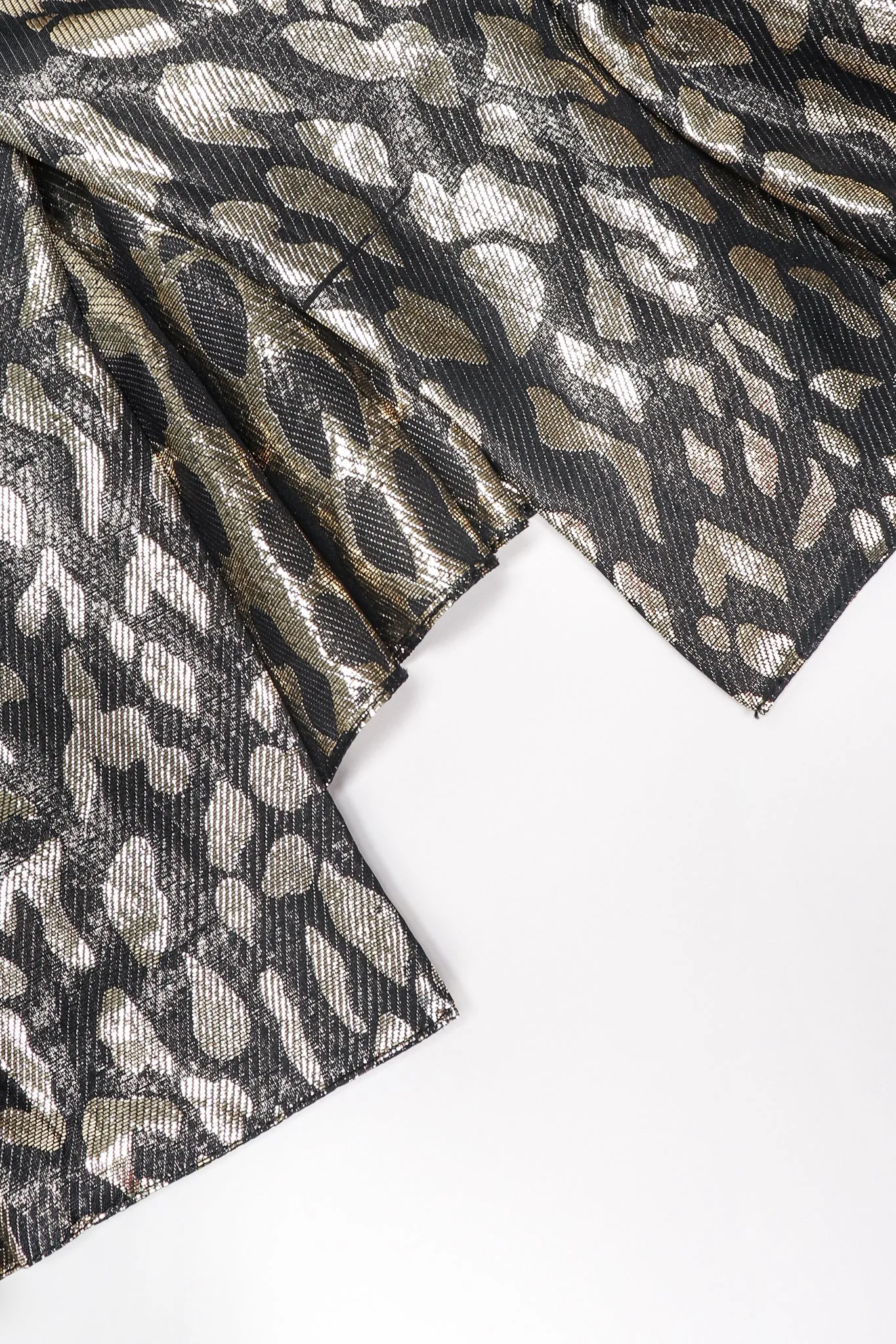 Leopard Lamé Balloon Sleeve Blouse