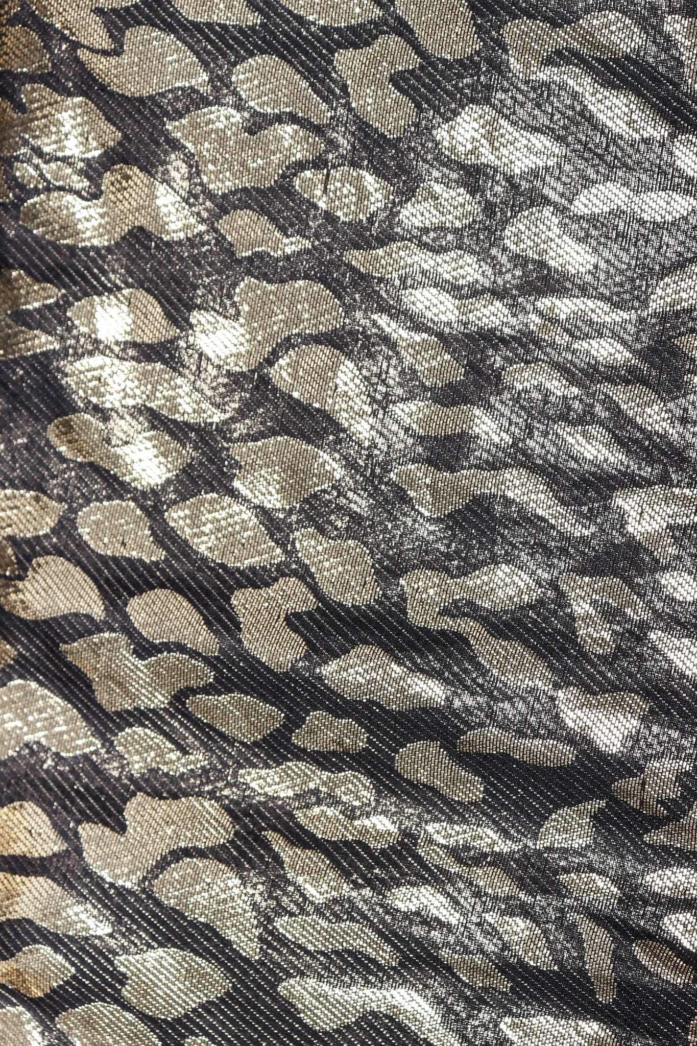Leopard Lamé Balloon Sleeve Blouse