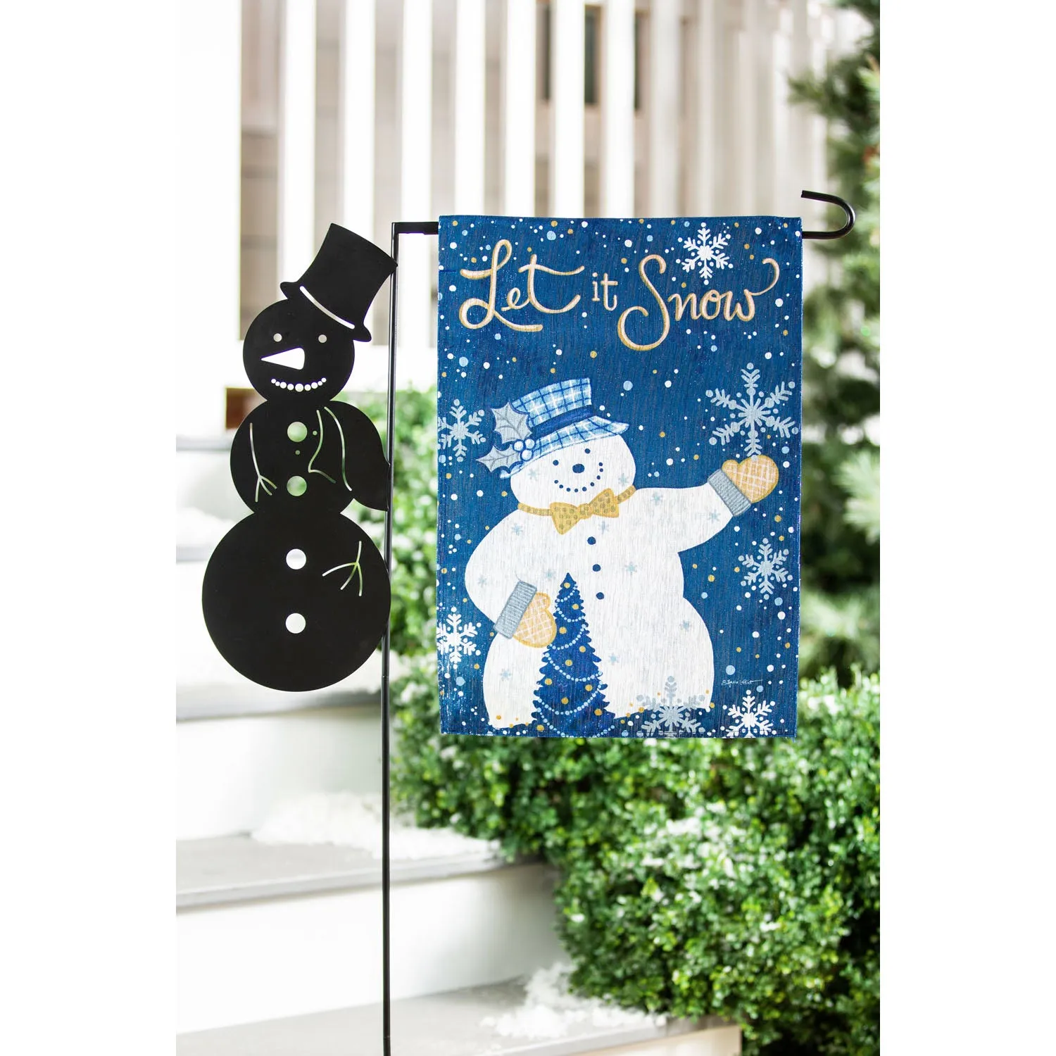 Let it Snow Garden Glisten Flag,14g10078