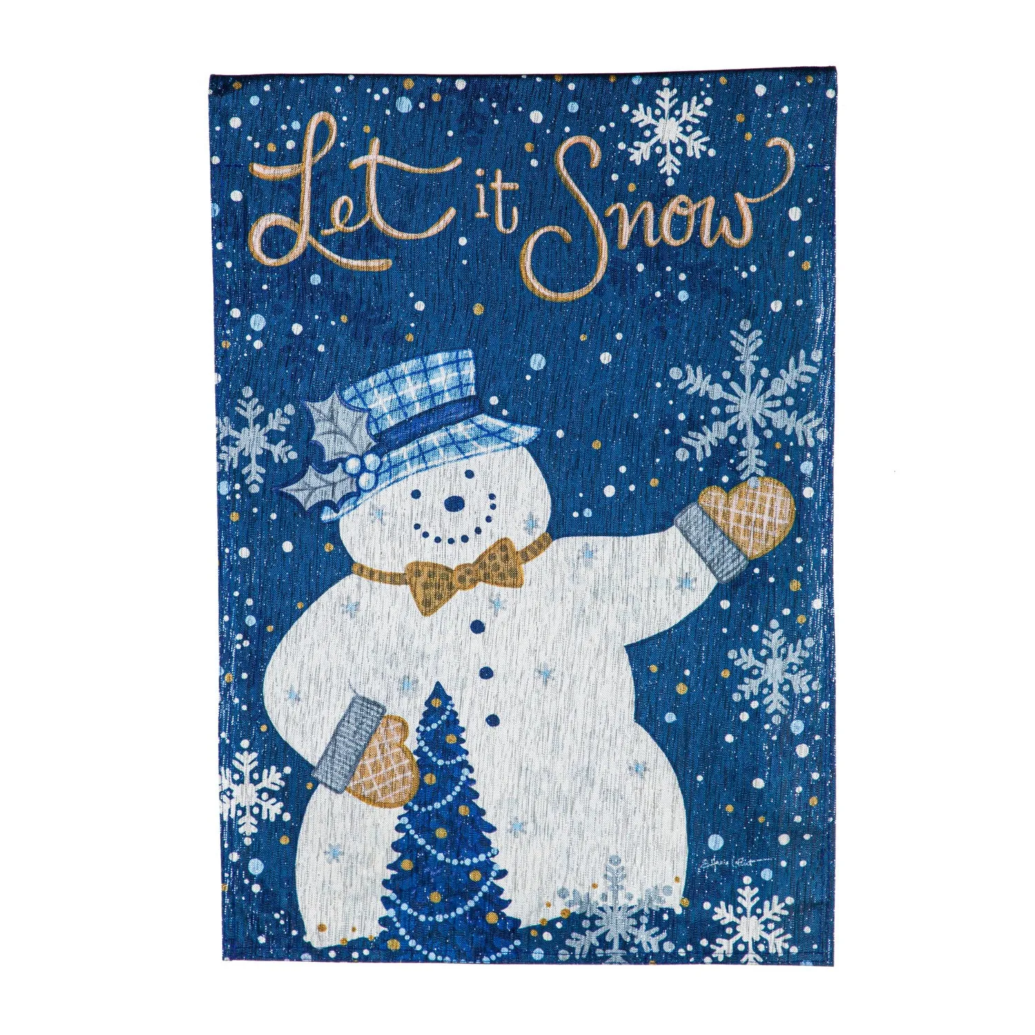 Let it Snow Garden Glisten Flag,14g10078