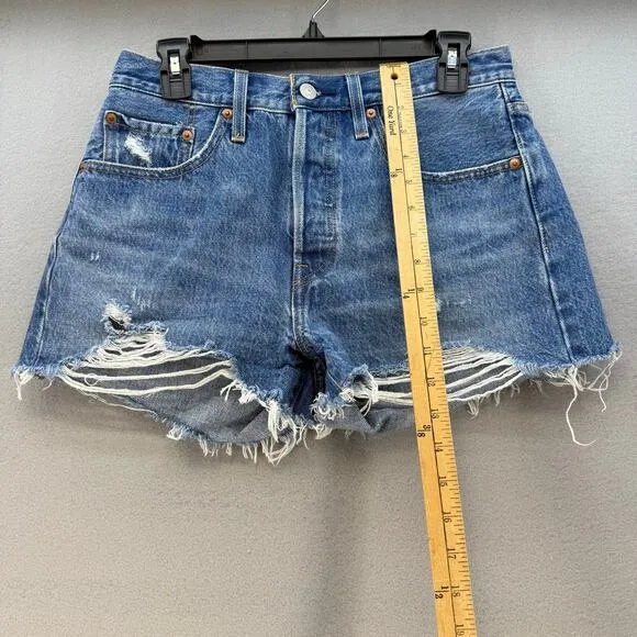 Levi's 501XX Big E Jean Shorts Women's 27x2.5 Button Fly Summer Preppy EUC