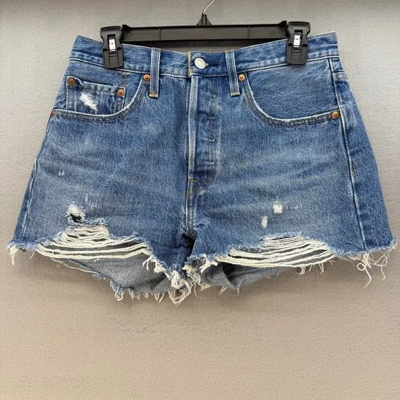 Levi's 501XX Big E Jean Shorts Women's 27x2.5 Button Fly Summer Preppy EUC