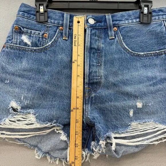 Levi's 501XX Big E Jean Shorts Women's 27x2.5 Button Fly Summer Preppy EUC