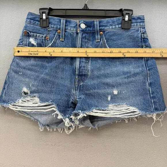 Levi's 501XX Big E Jean Shorts Women's 27x2.5 Button Fly Summer Preppy EUC