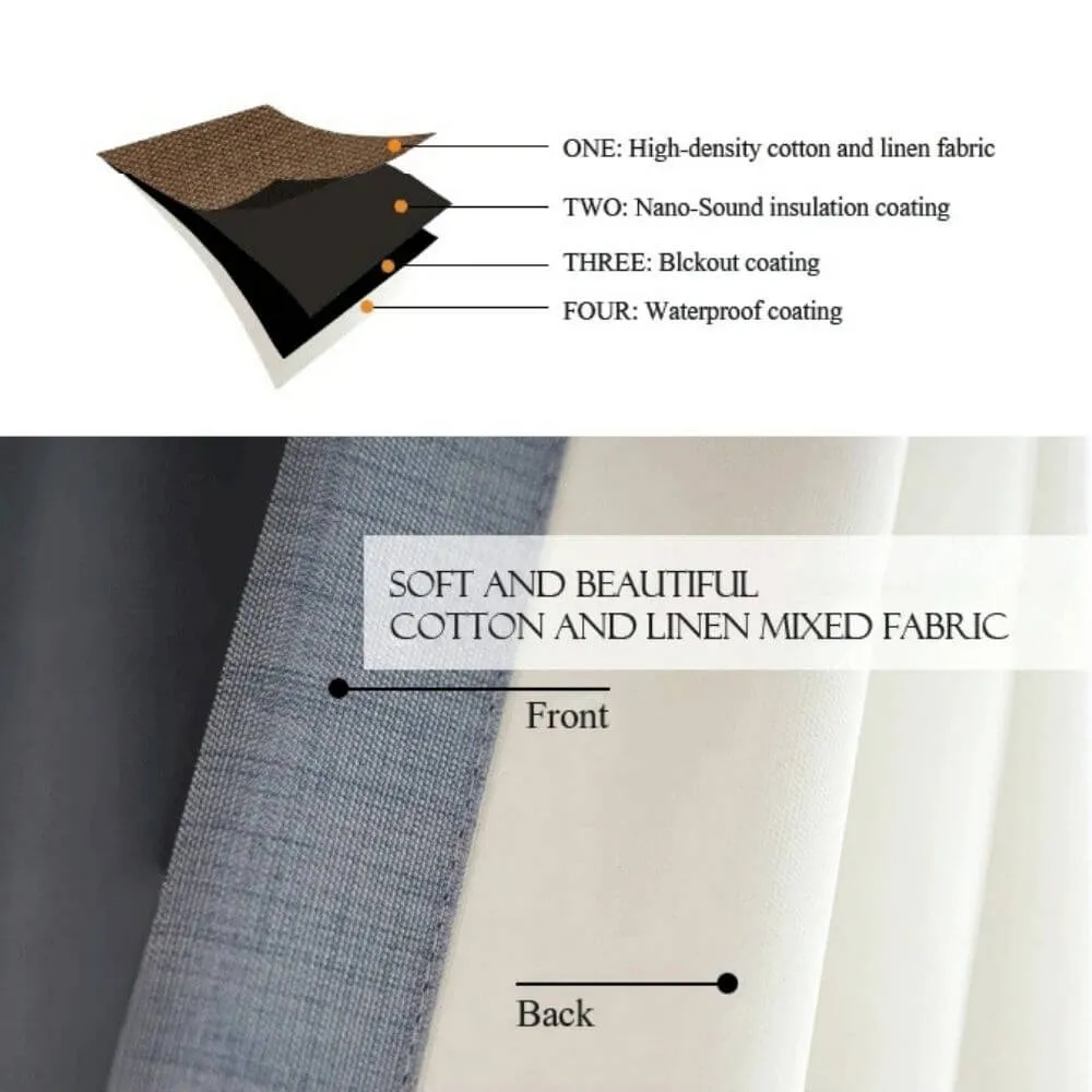 Liam Blackout Cotton Linen Curtains (1 Panel)