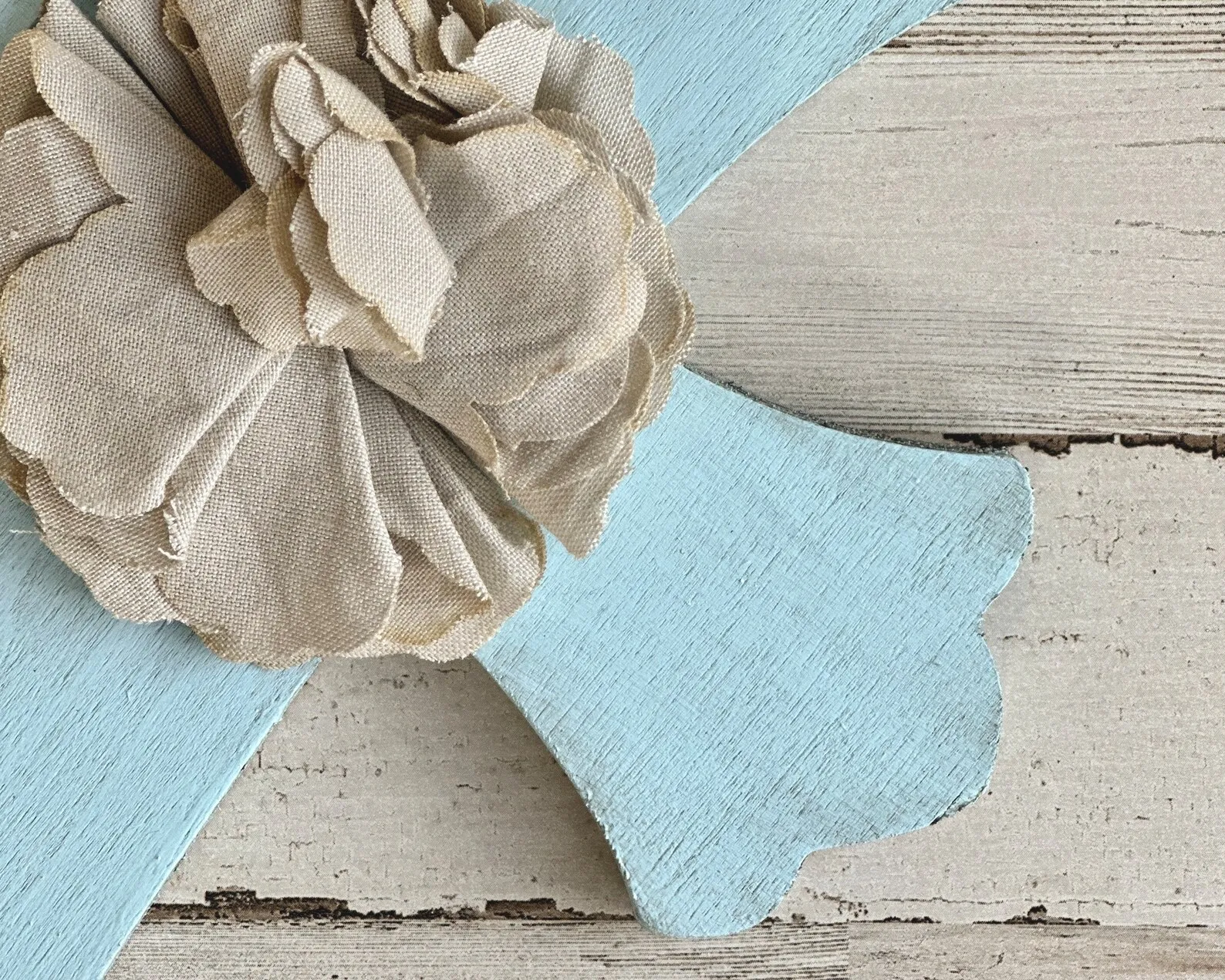 Light blue embellished wooden cross
