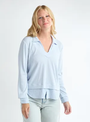 Light Blue Gauze Double Shirt