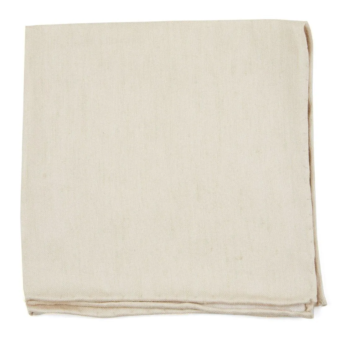 Light Champagne Linen Row Pocket Square