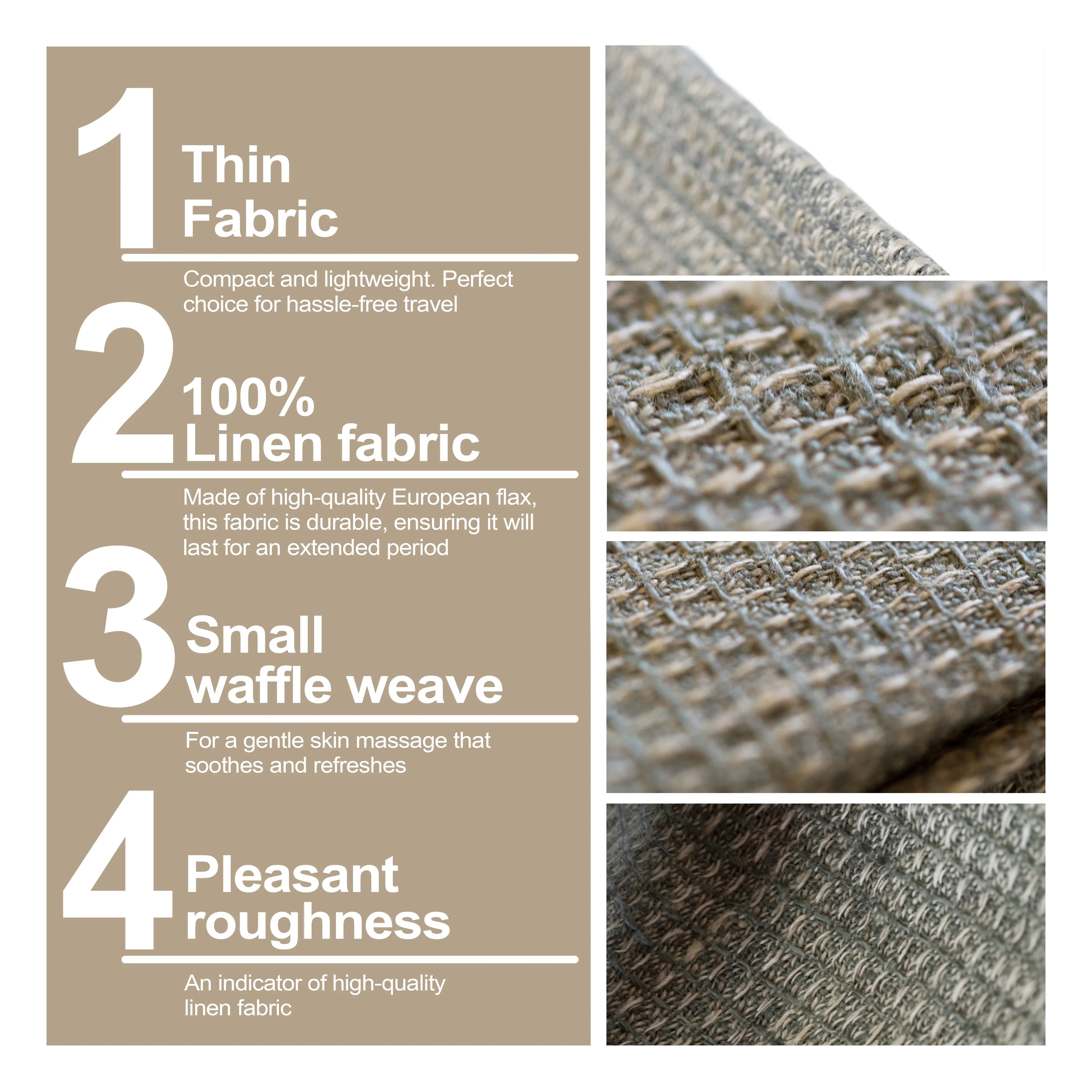 Linen Bath Towel - 100% Linen - Greenish
