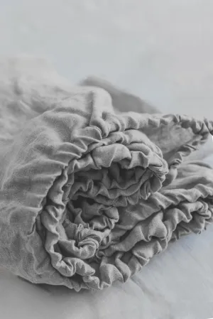 Linen fitted sheet - light gray