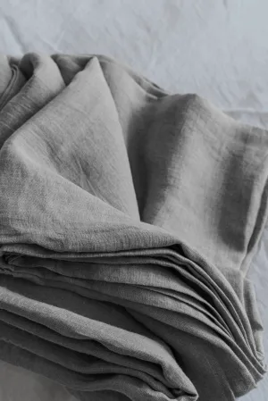 Linen flat sheet - light gray