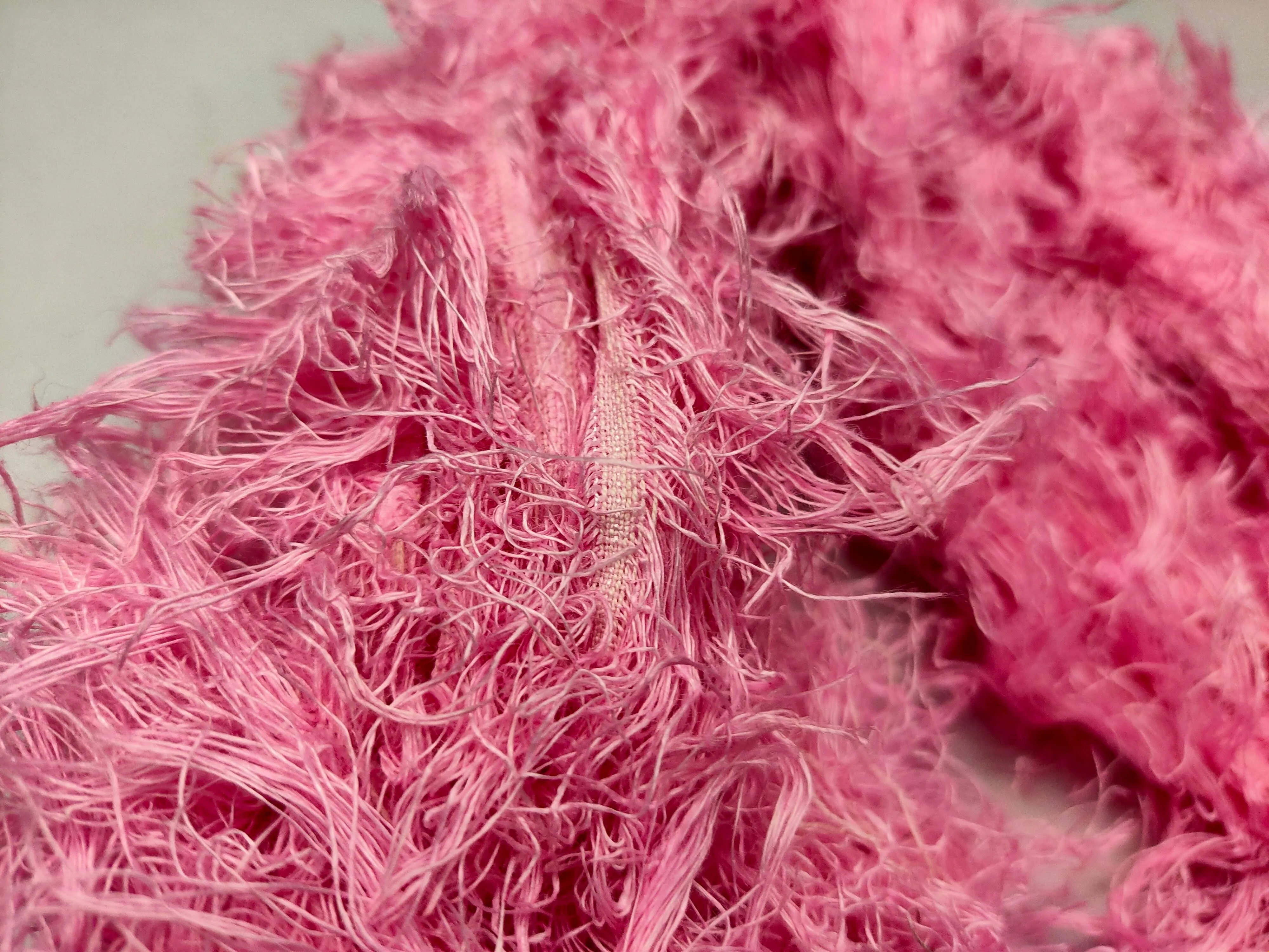 Linen Fuzzy Ribbon - BubbleGum