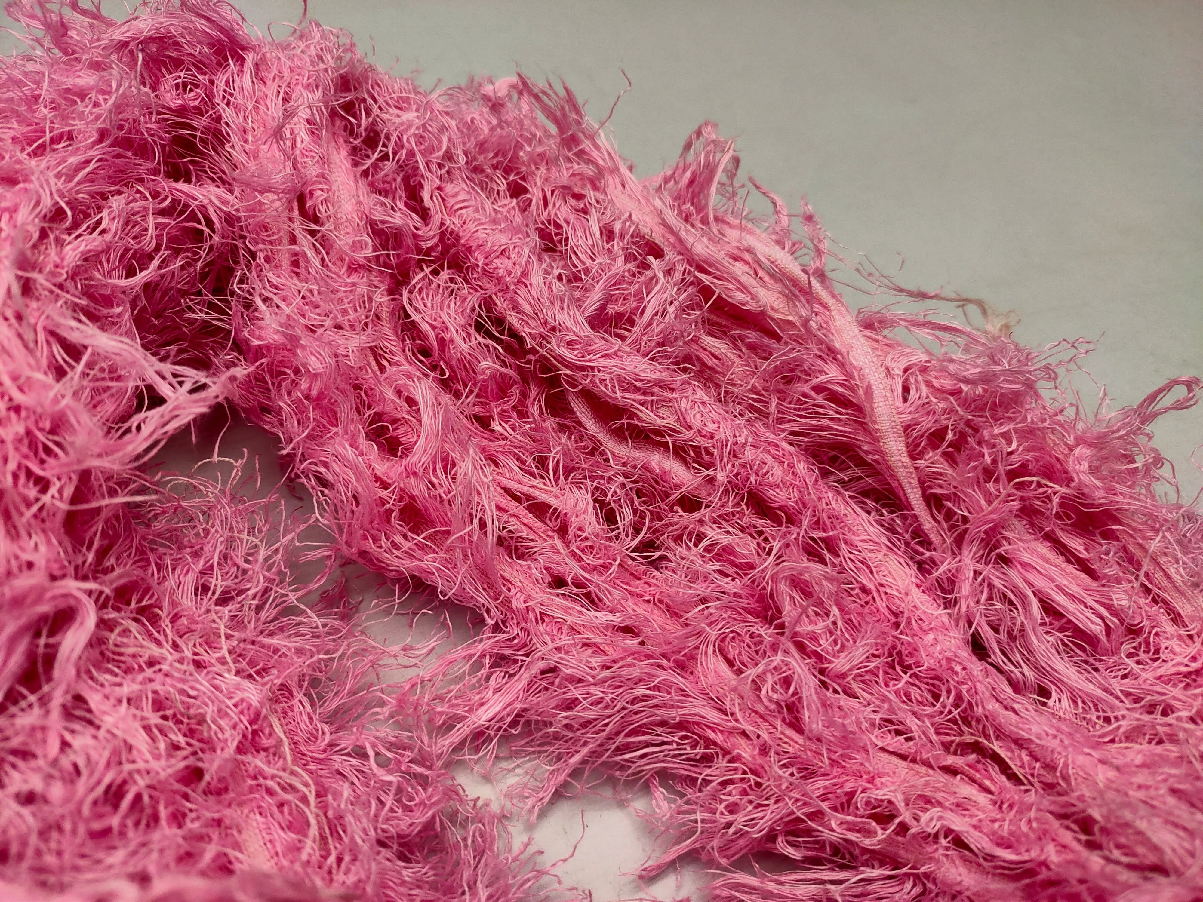 Linen Fuzzy Ribbon - BubbleGum