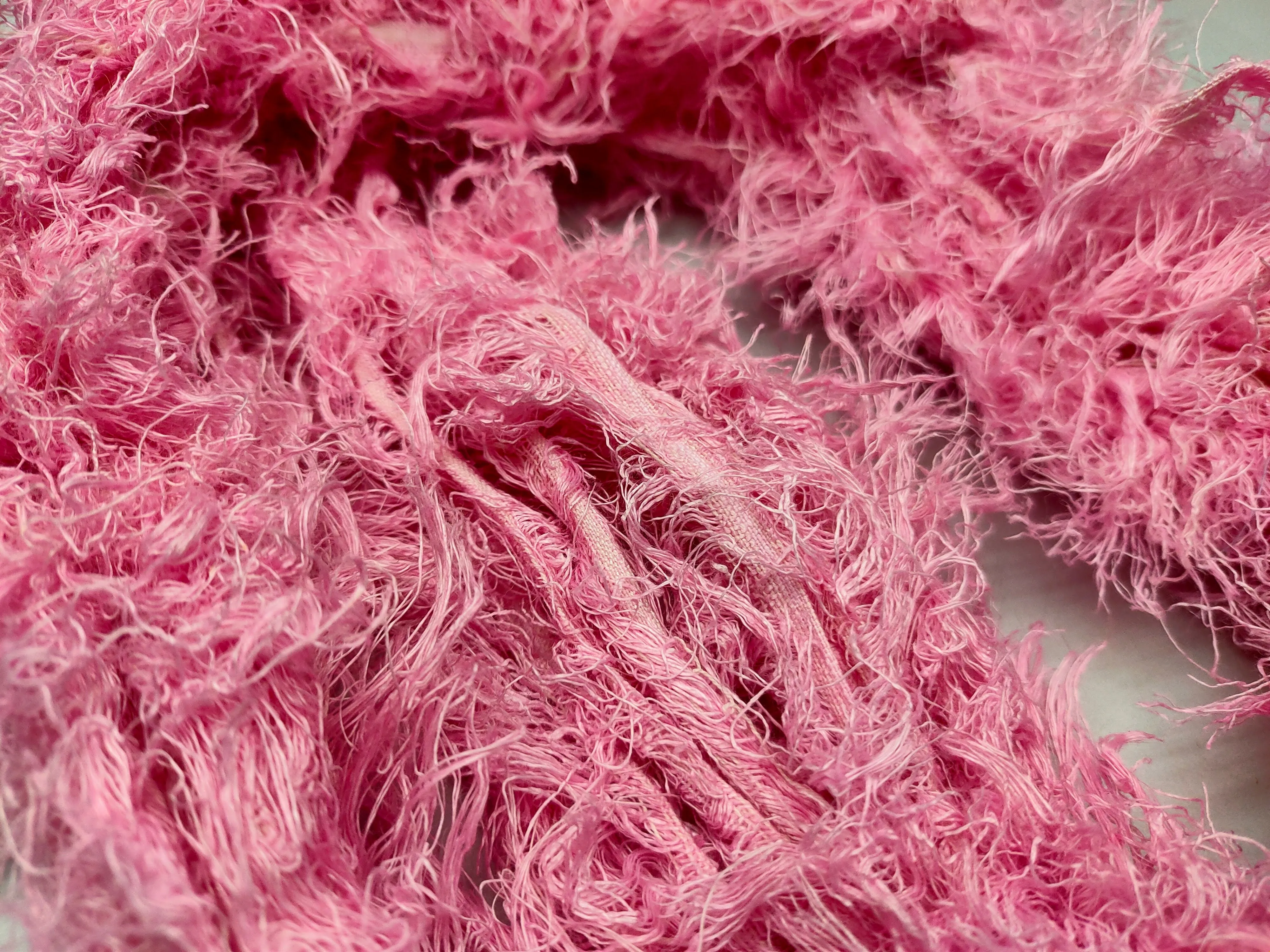Linen Fuzzy Ribbon - BubbleGum