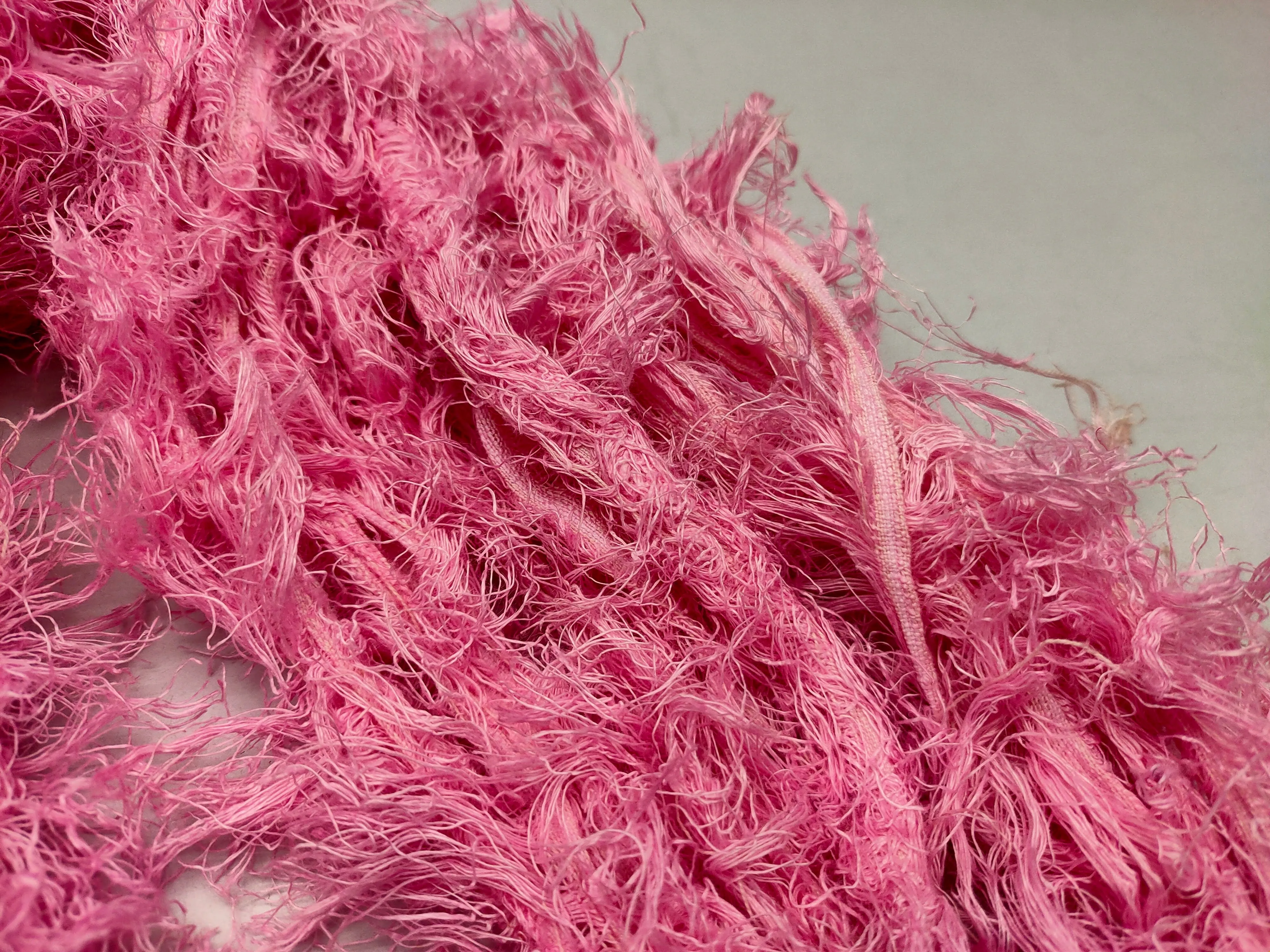 Linen Fuzzy Ribbon - BubbleGum