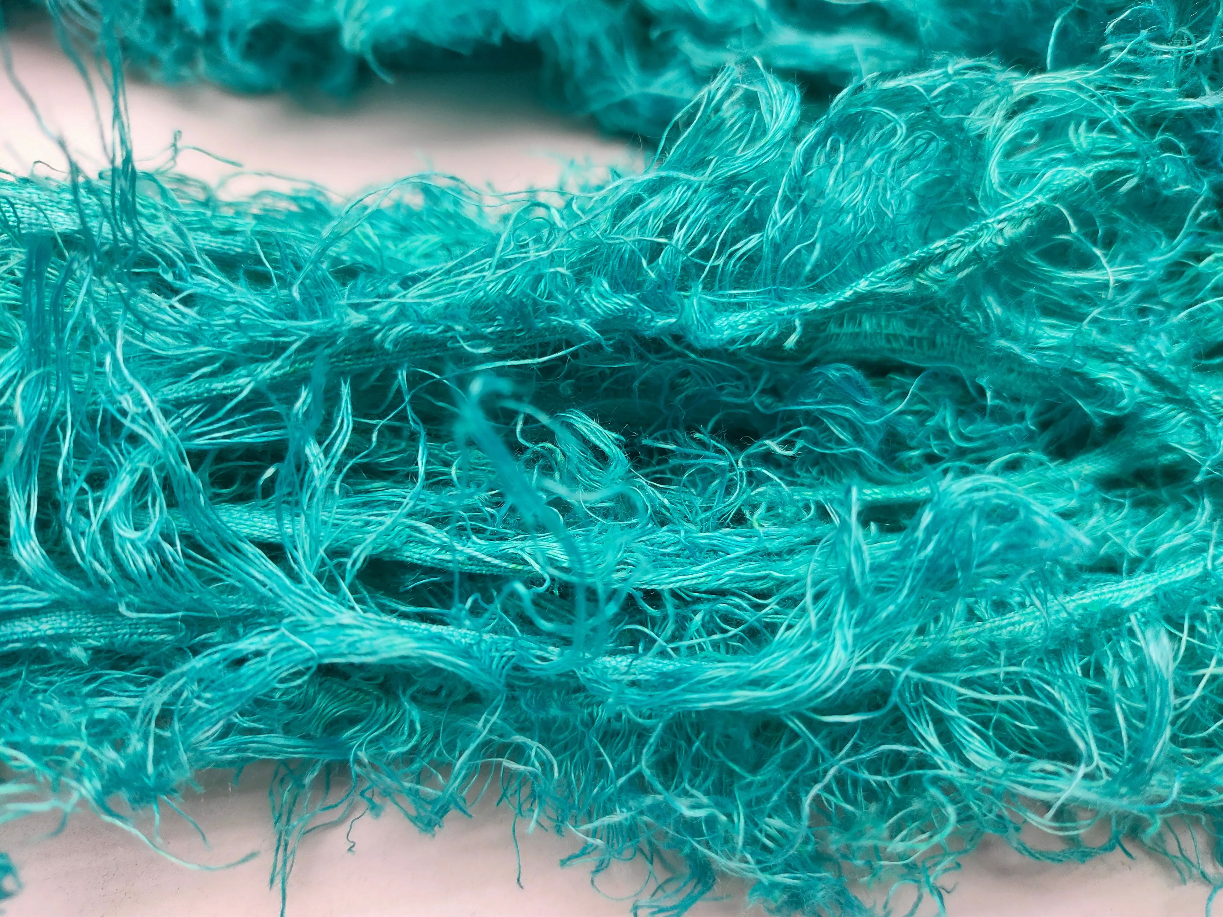 Linen Fuzzy Ribbon - Turquoise