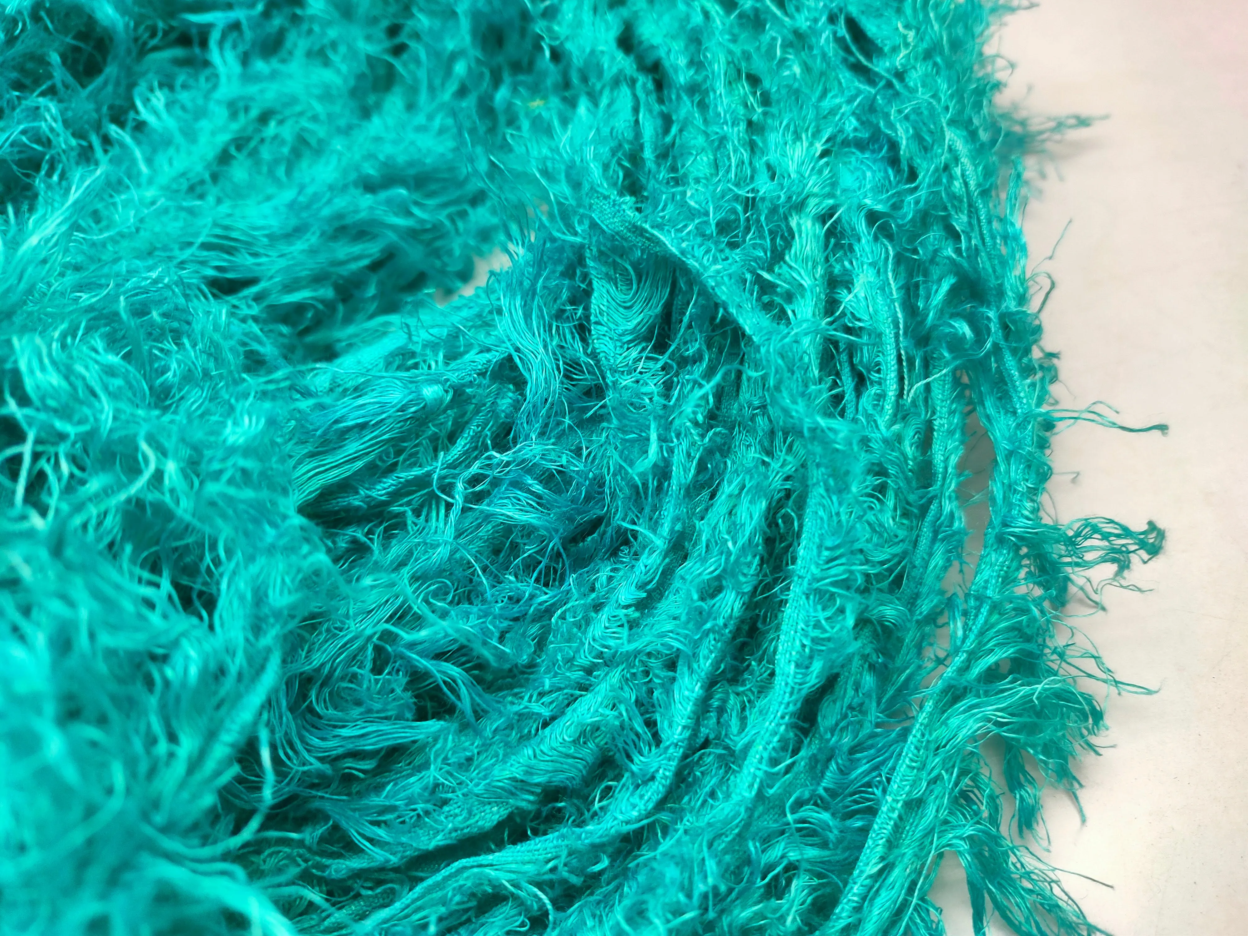 Linen Fuzzy Ribbon - Turquoise
