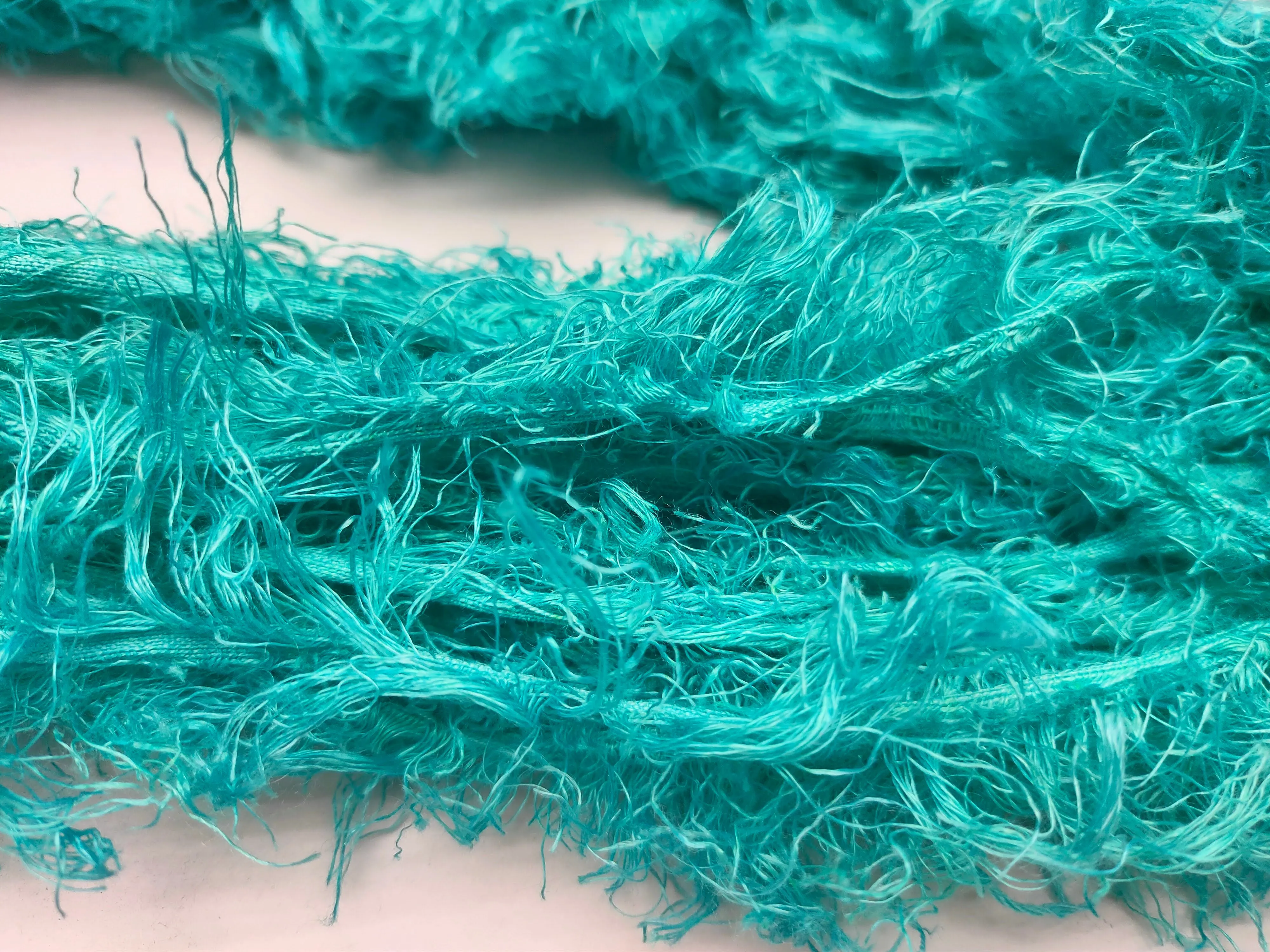 Linen Fuzzy Ribbon - Turquoise
