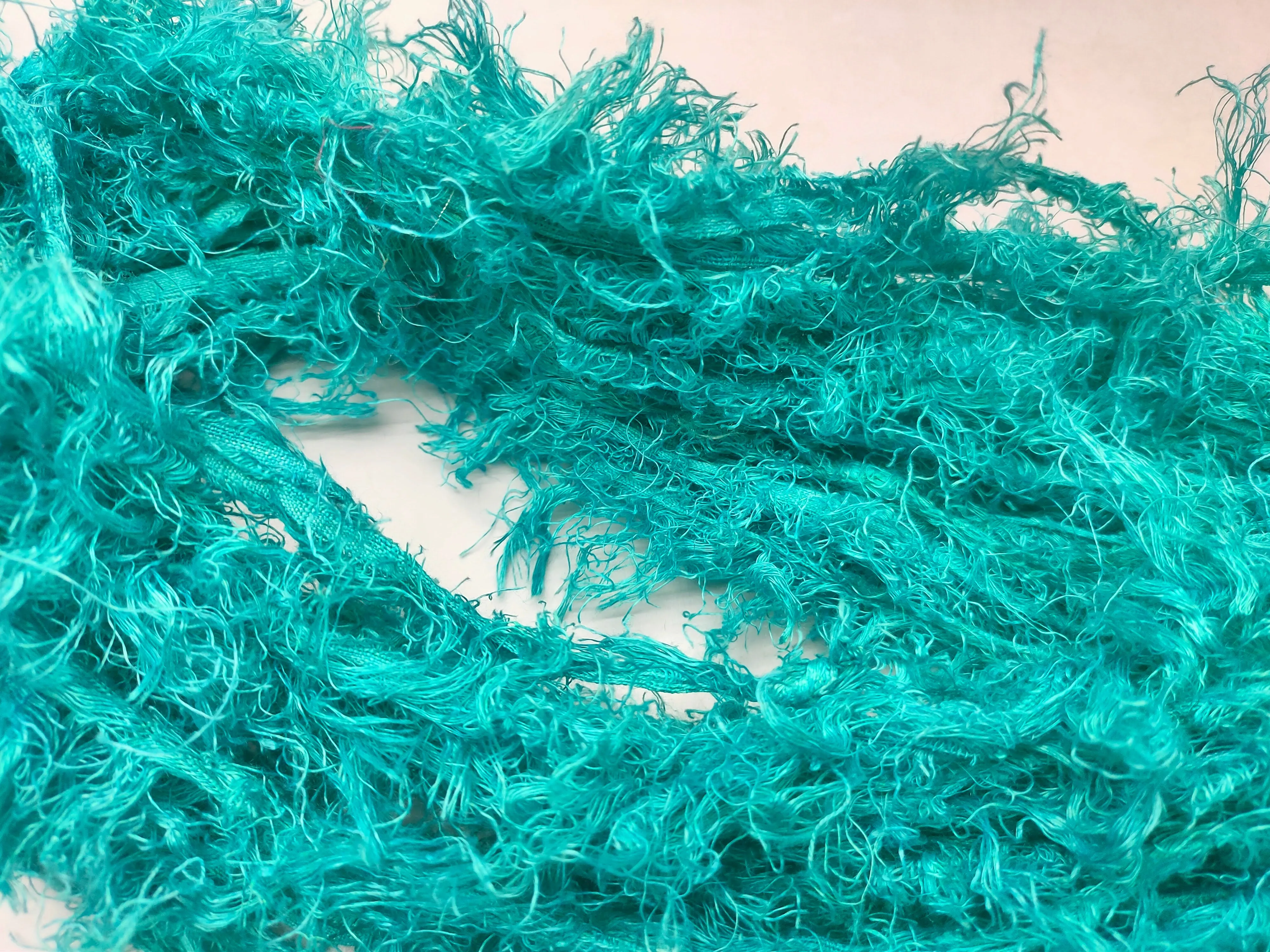 Linen Fuzzy Ribbon - Turquoise