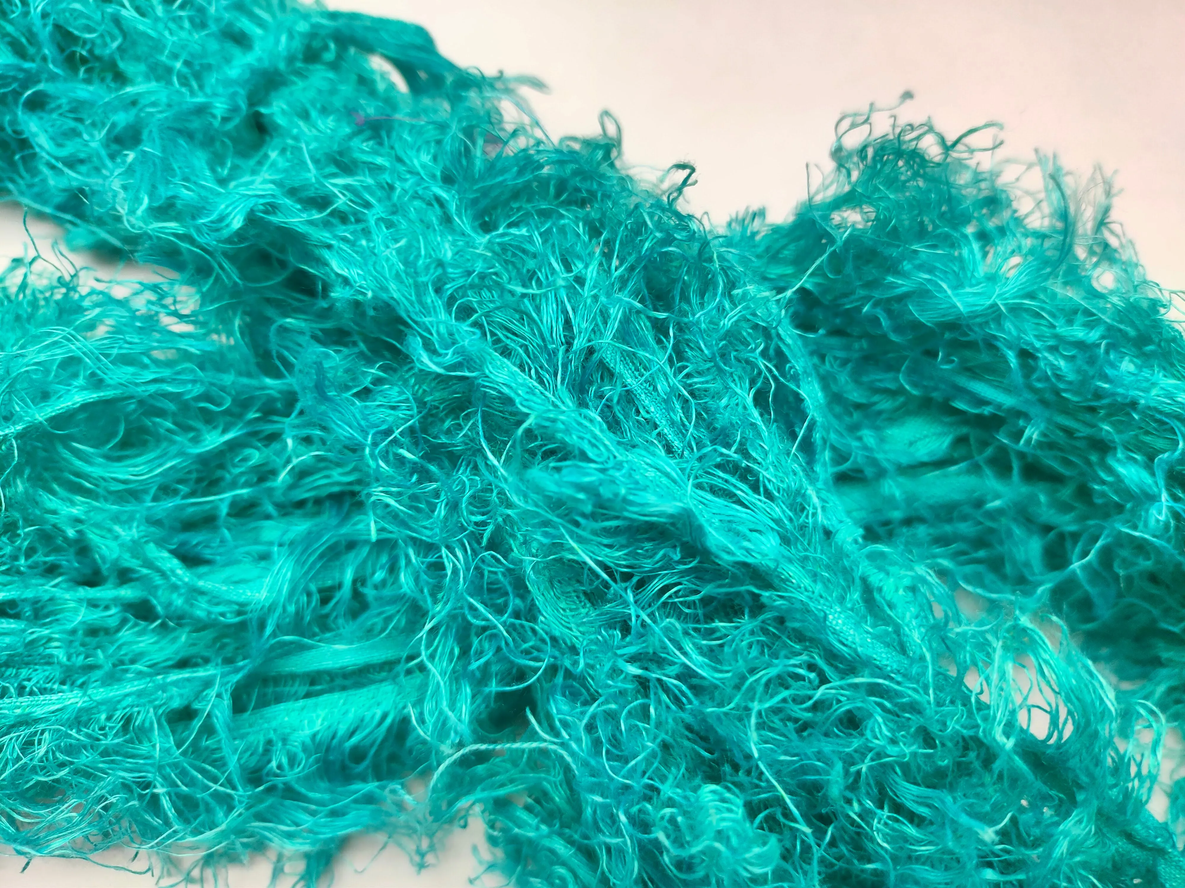 Linen Fuzzy Ribbon - Turquoise