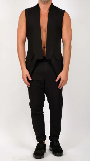 Linen Sleeveless Blazer