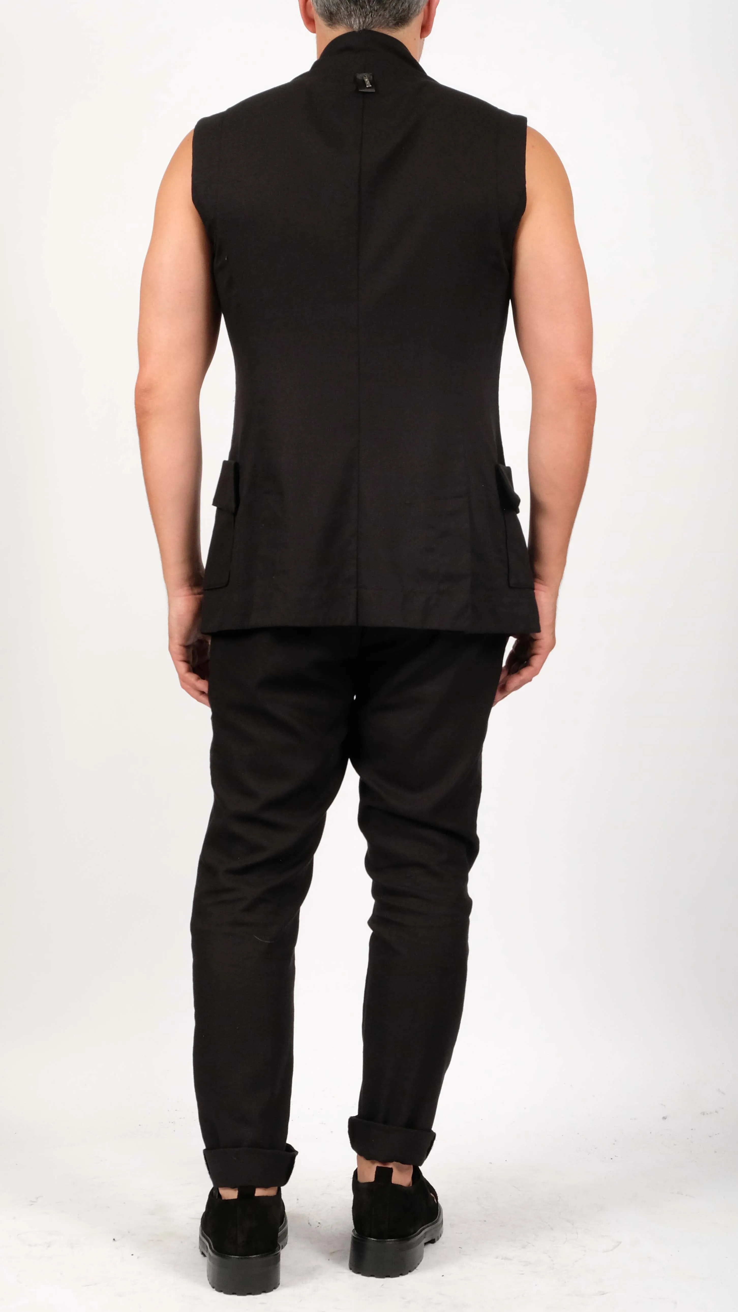 Linen Sleeveless Blazer