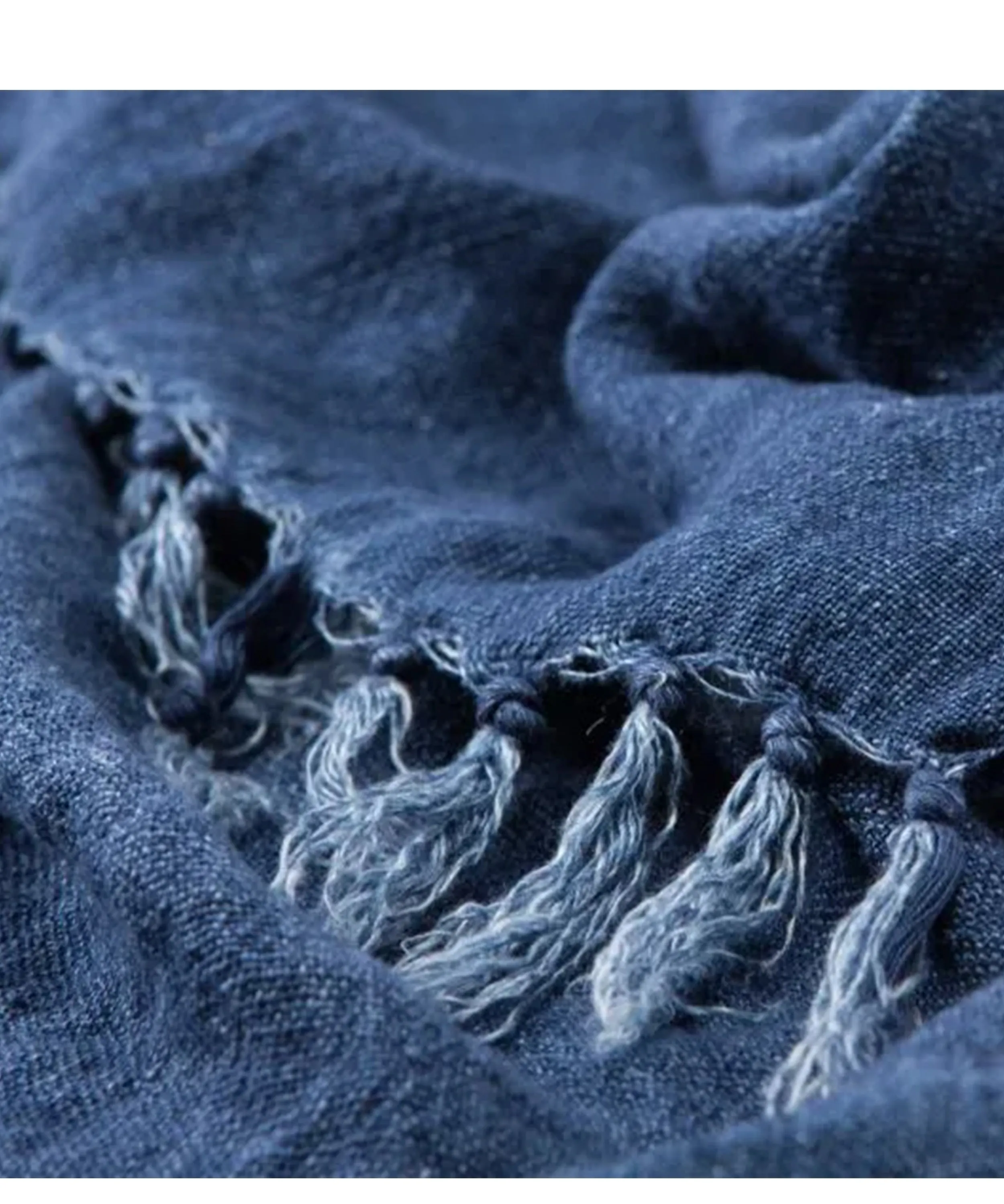 Linen Weave Throw Blanket, Marine