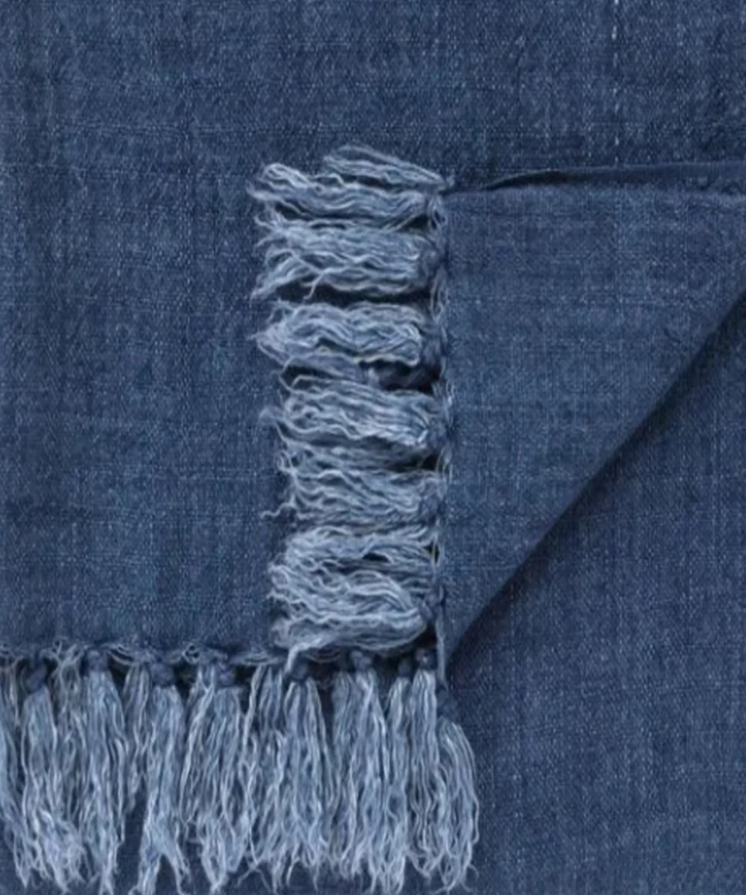 Linen Weave Throw Blanket, Marine