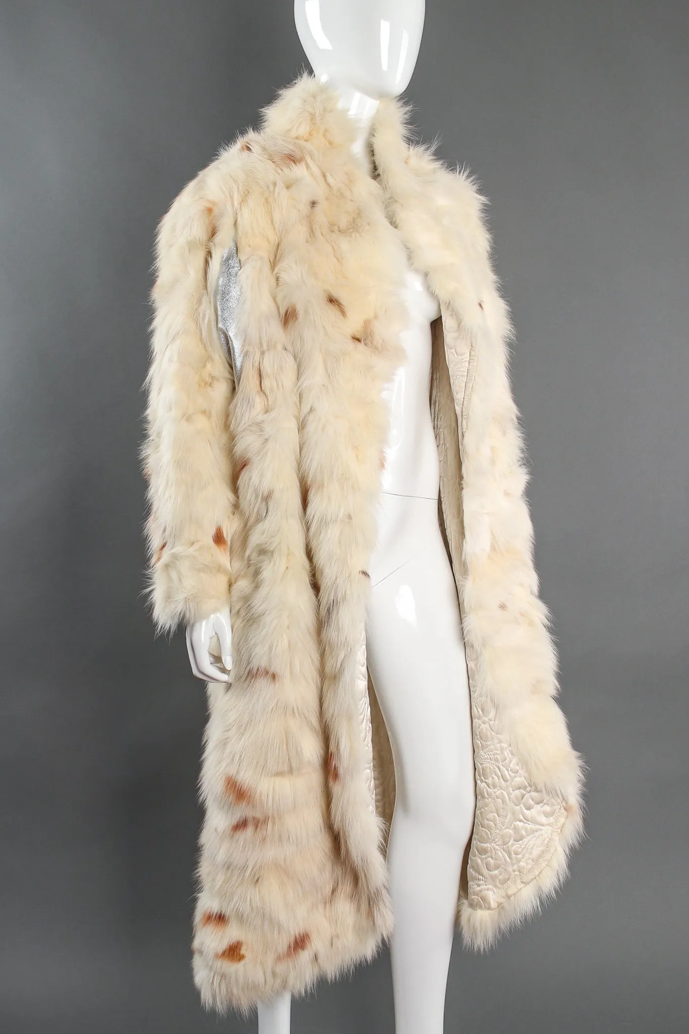 Long Fox Fur Cocoon Coat