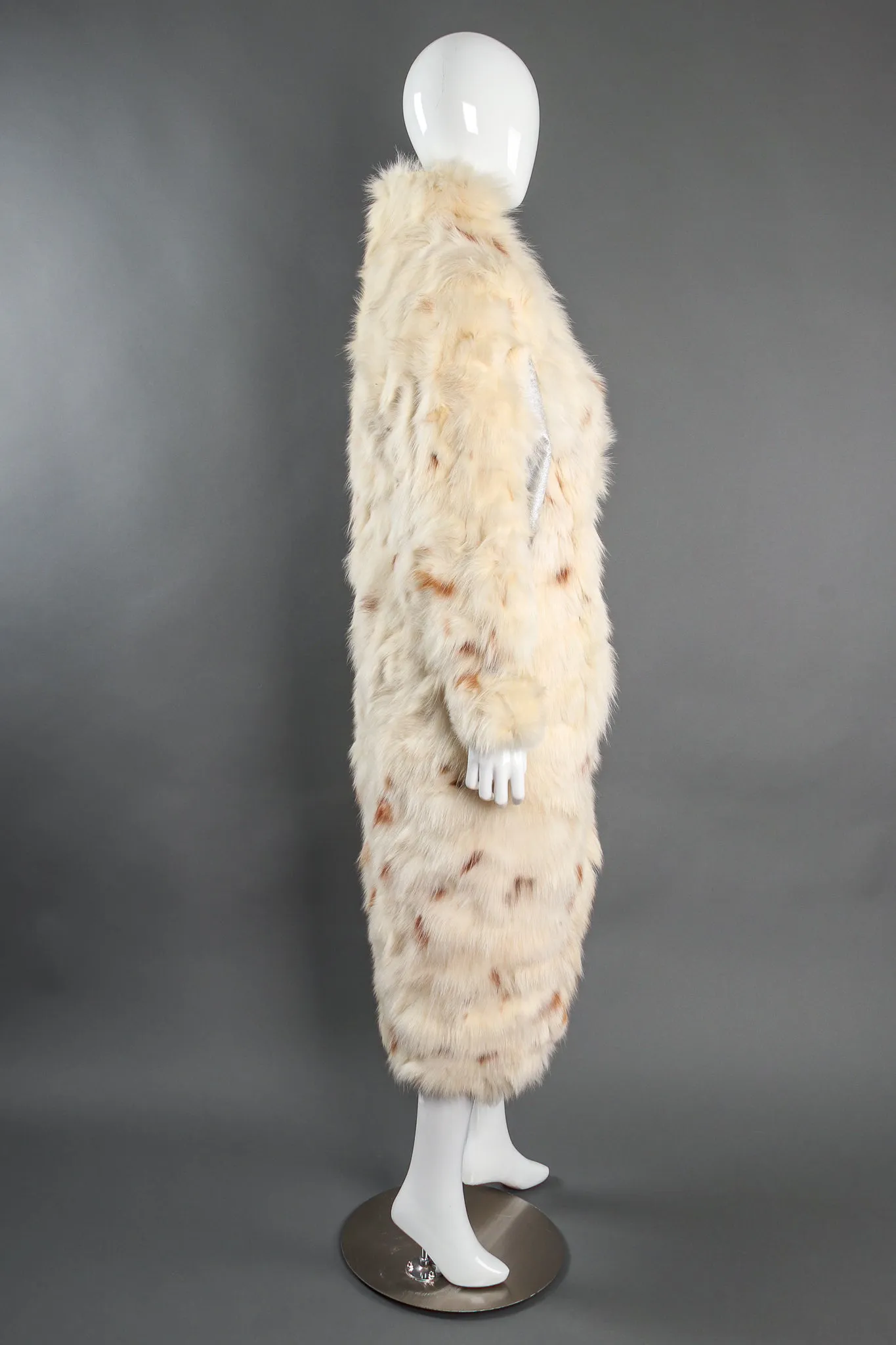 Long Fox Fur Cocoon Coat