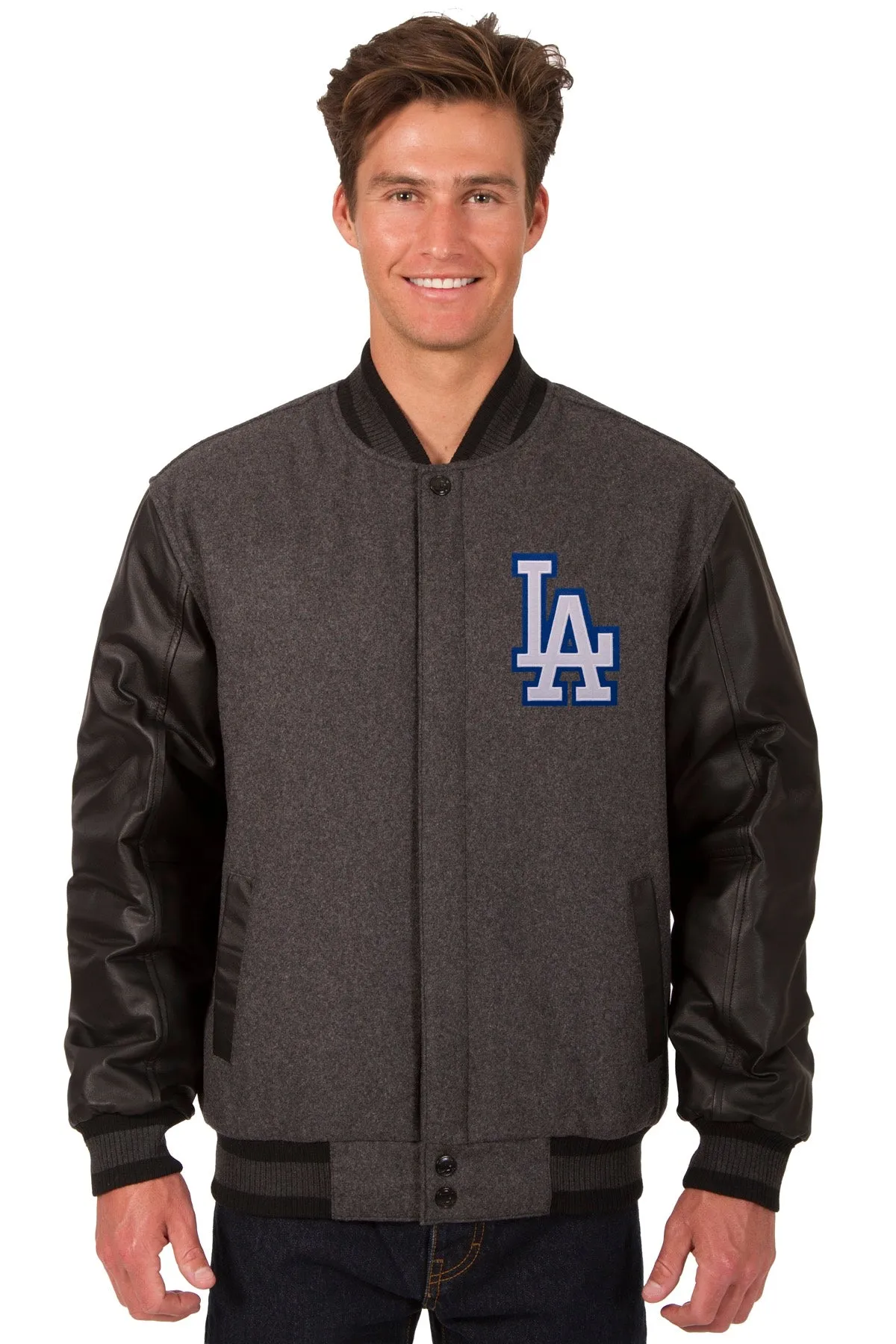 Los Angeles Dodgers Reversible Wool and Leather Jacket