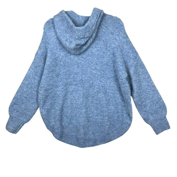 MADEWELL Wilmington Sweater Hoodie NWT NEW Heather Denim Blue Alpaca Wool sz M